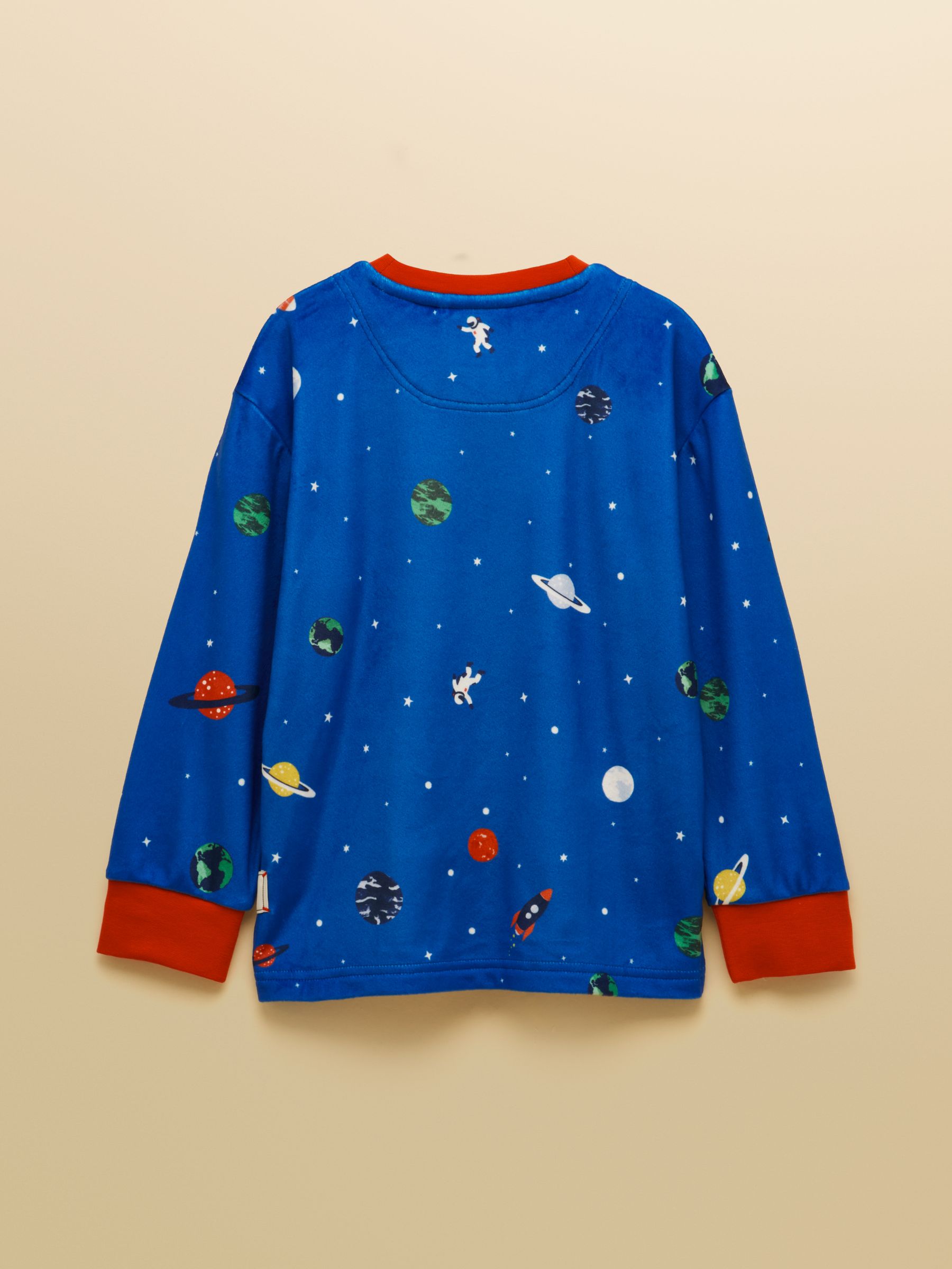 Boys' Blue Space Long Sleeve Fleece Pyjamas - Image 3 of 5