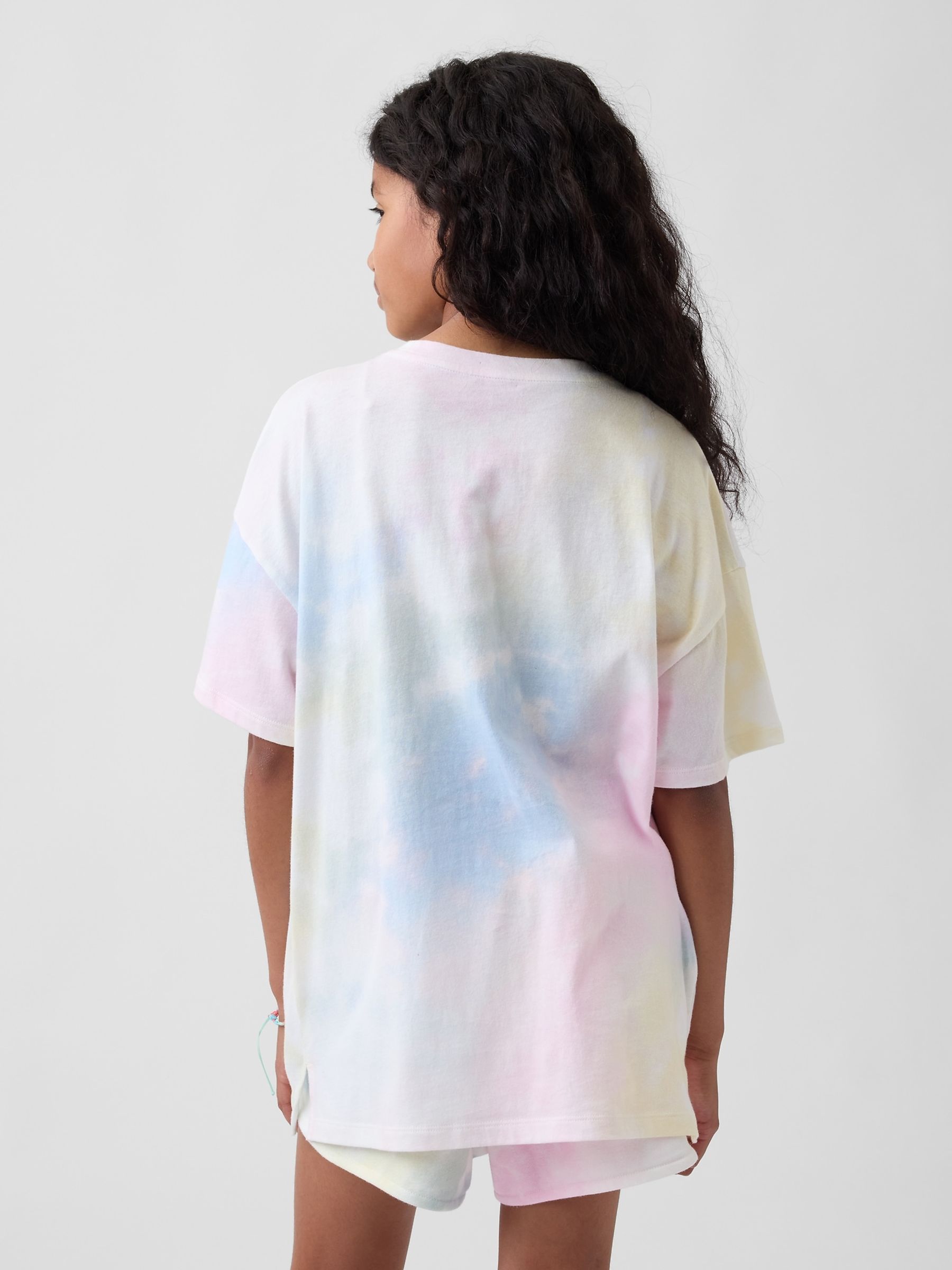 Pink Tie-Dye Oversized Longline T-Shirt - Image 2 of 4