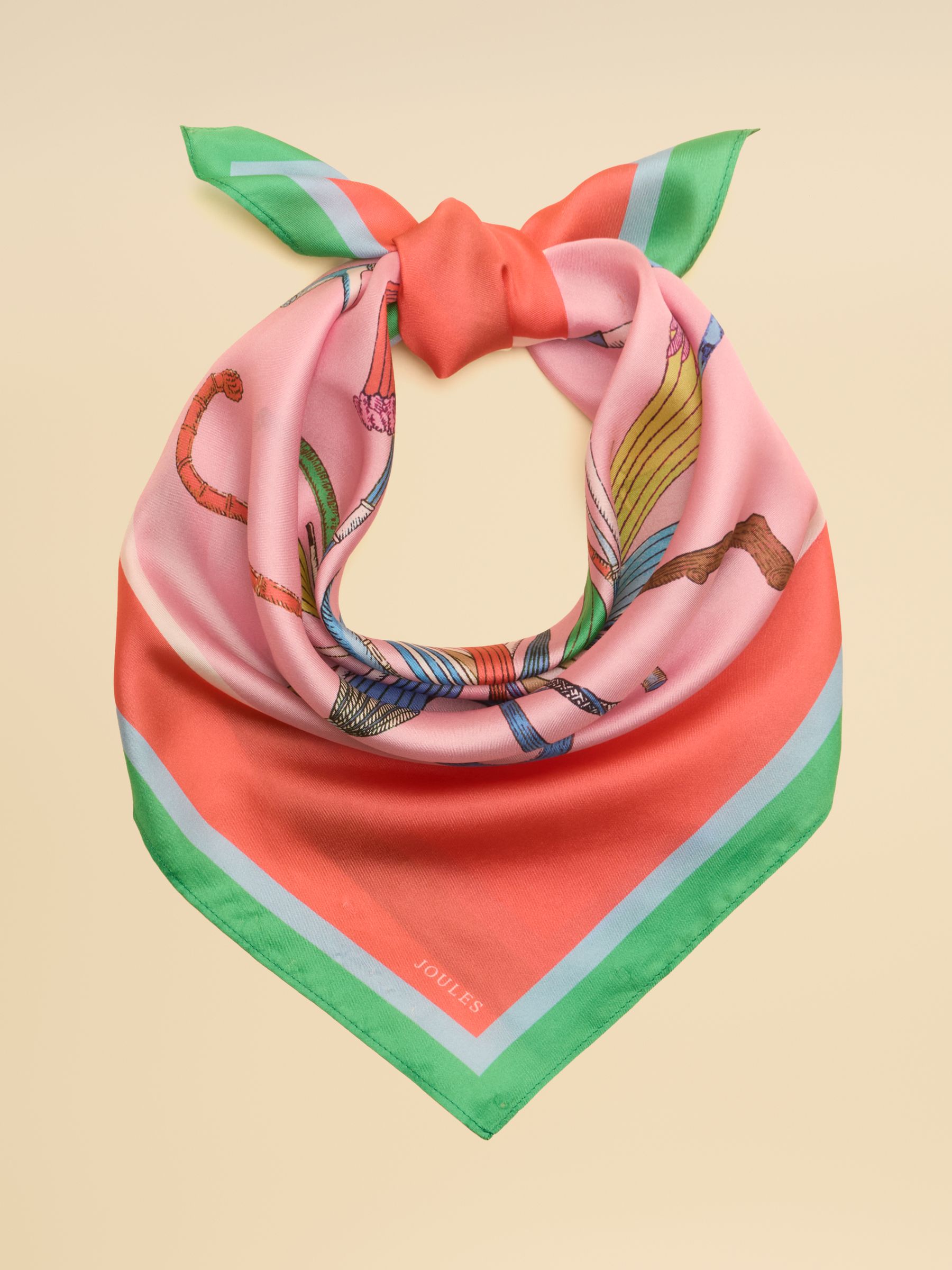 Elsie Multi Bright Umbrella 100% Silk Square Scarf - Image 1 of 6