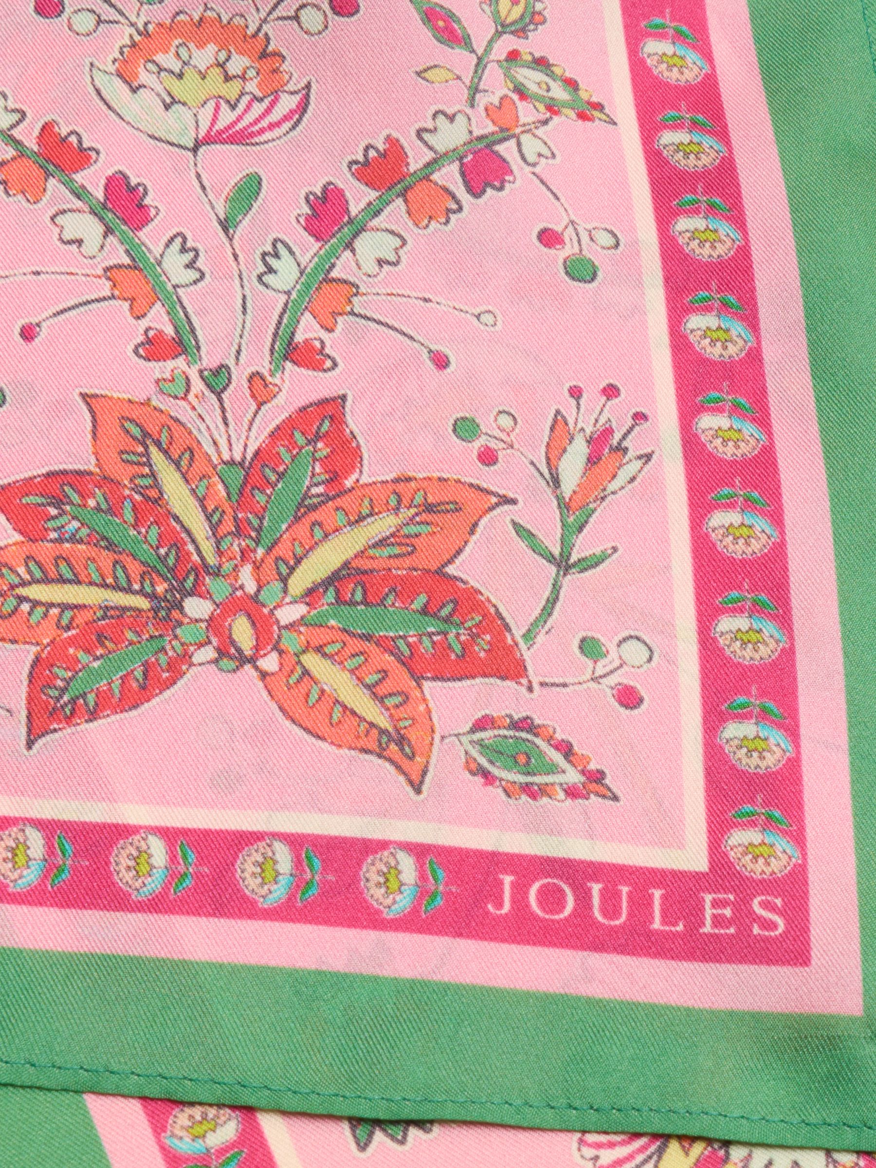 Highgrove Pink & Green Floral 100% Silk Skinny Scarf - Image 4 of 5