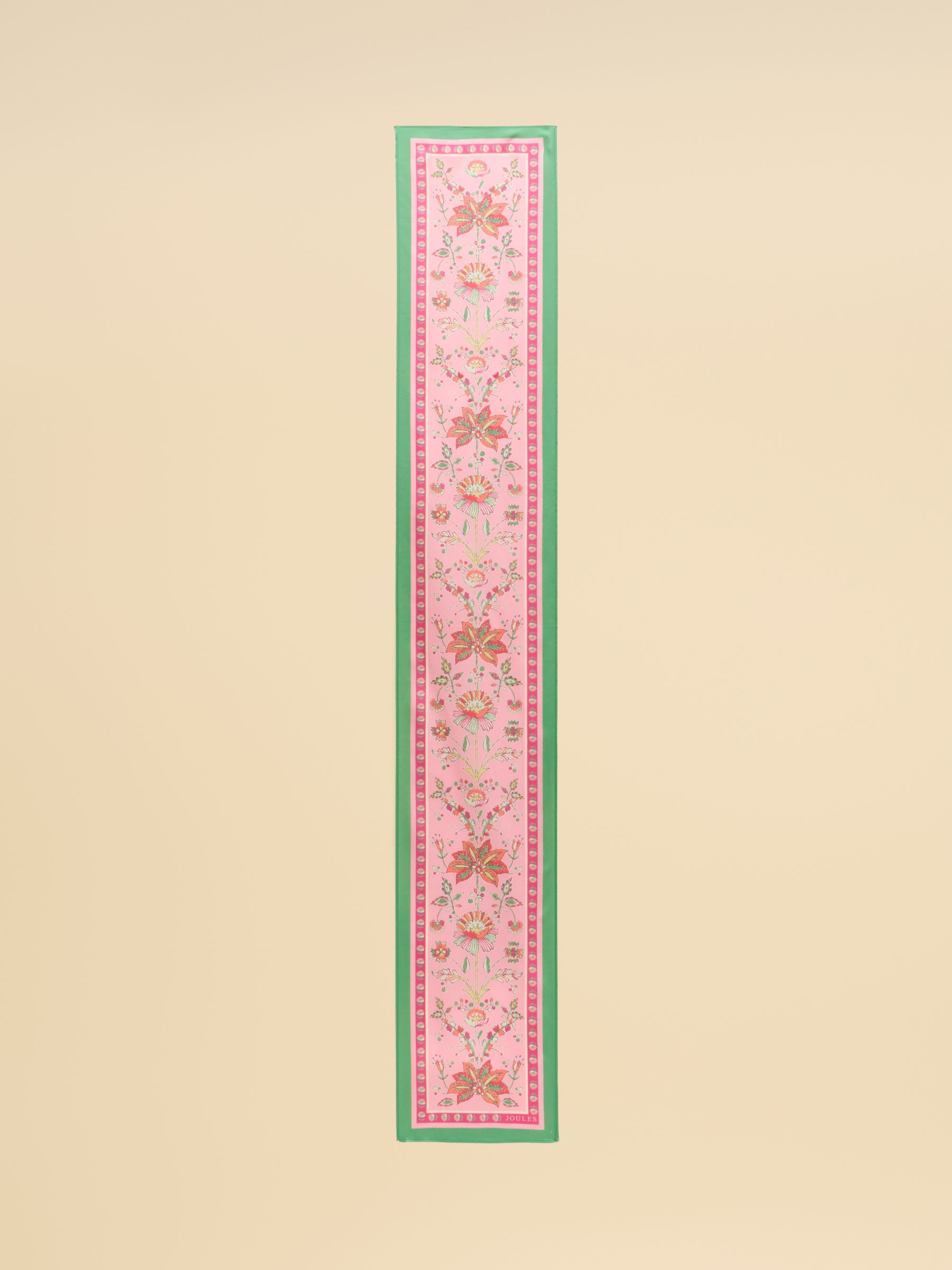 Highgrove Pink & Green Floral 100% Silk Skinny Scarf - Image 5 of 5
