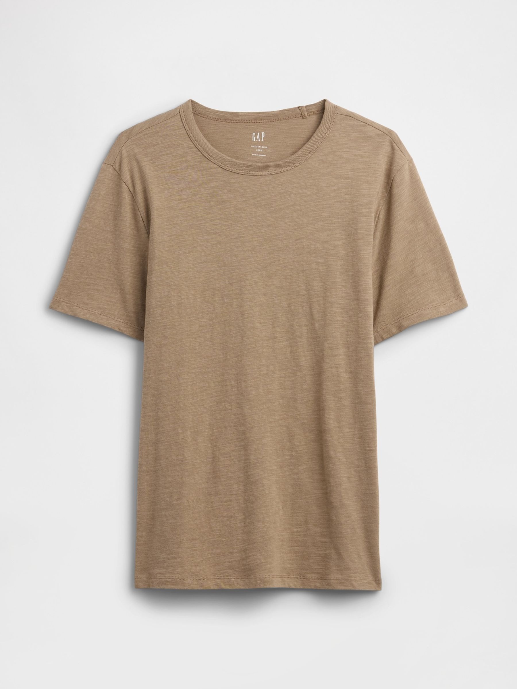 Brown Lived-In Crew Neck Short Sleeve T-Shirt - Image 4 of 5