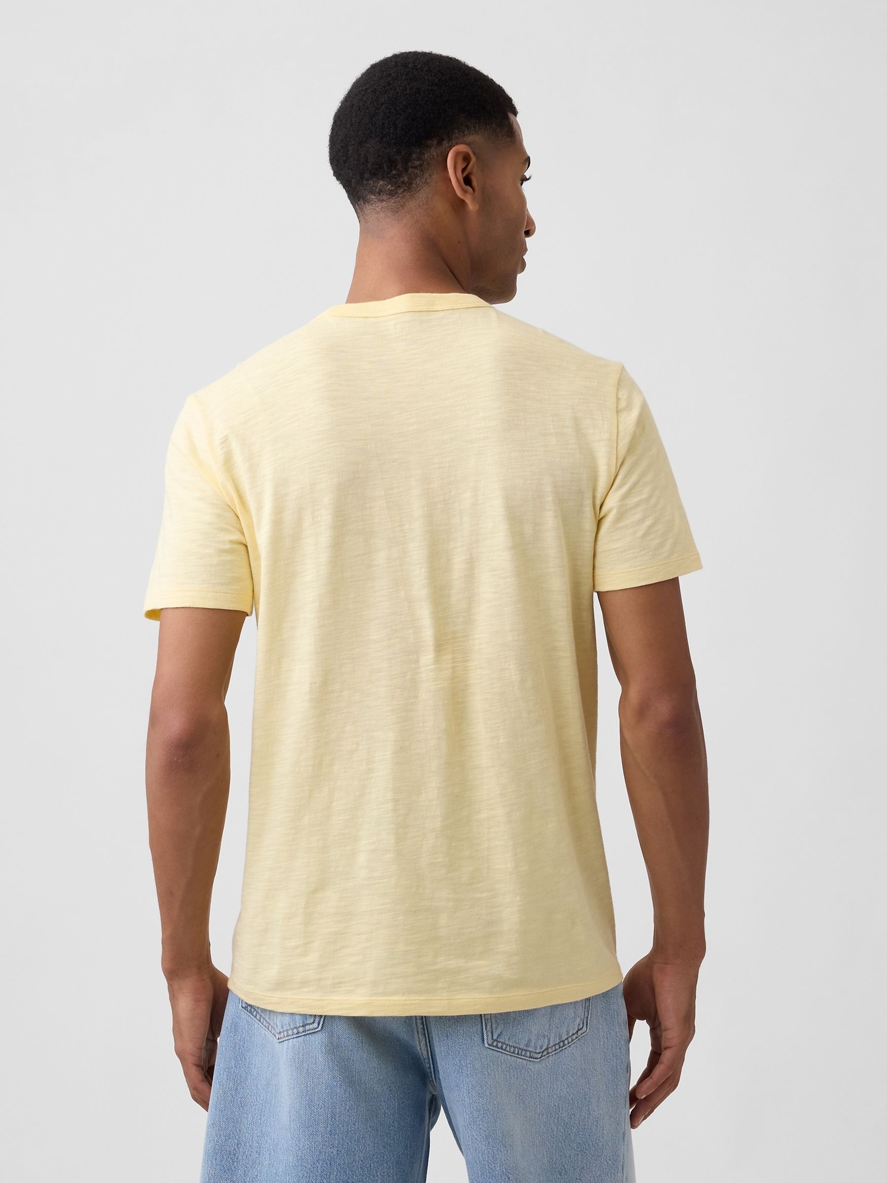 Yellow Lived-In Crew Neck Short Sleeve T-Shirt - Image 2 of 5