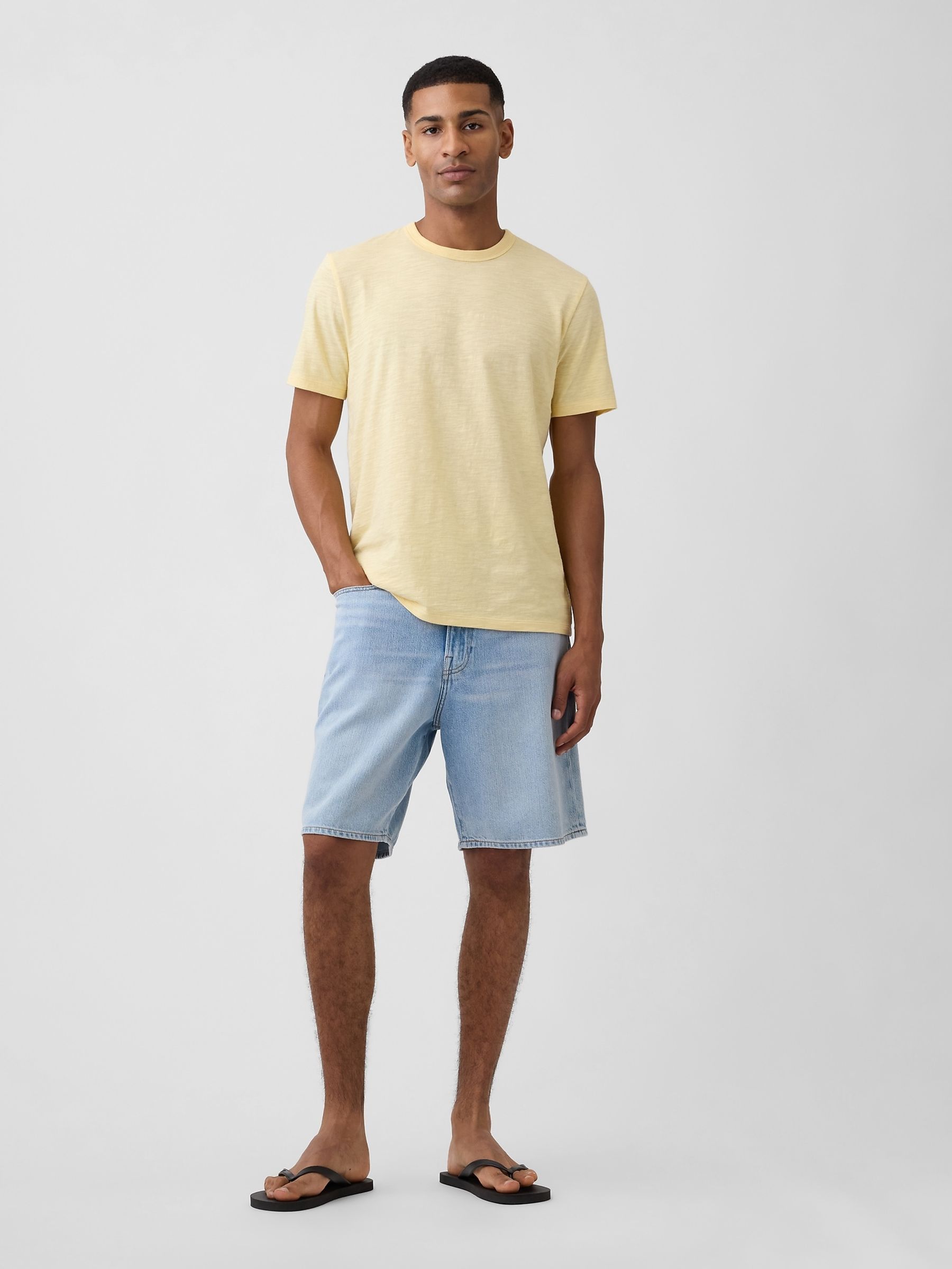 Yellow Lived-In Crew Neck Short Sleeve T-Shirt - Image 3 of 5