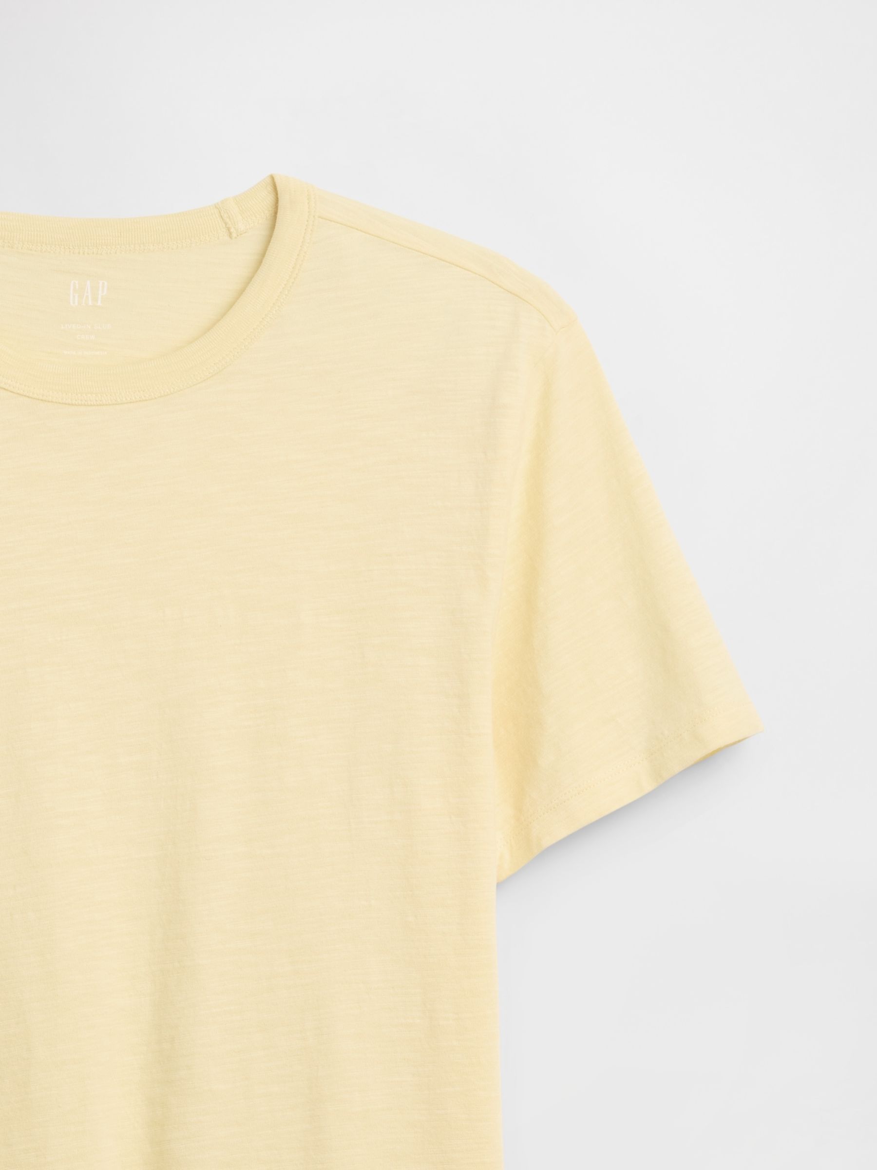 Yellow Lived-In Crew Neck Short Sleeve T-Shirt - Image 5 of 5