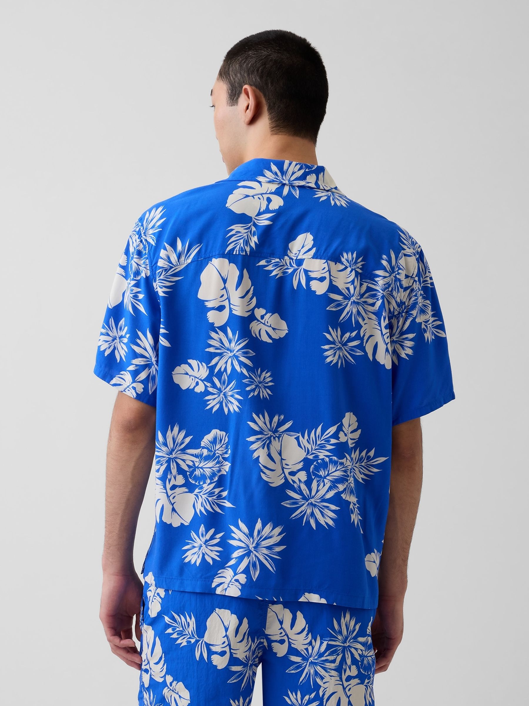 Blue Relaxed Collar Short Sleeve Shirt - Image 2 of 4