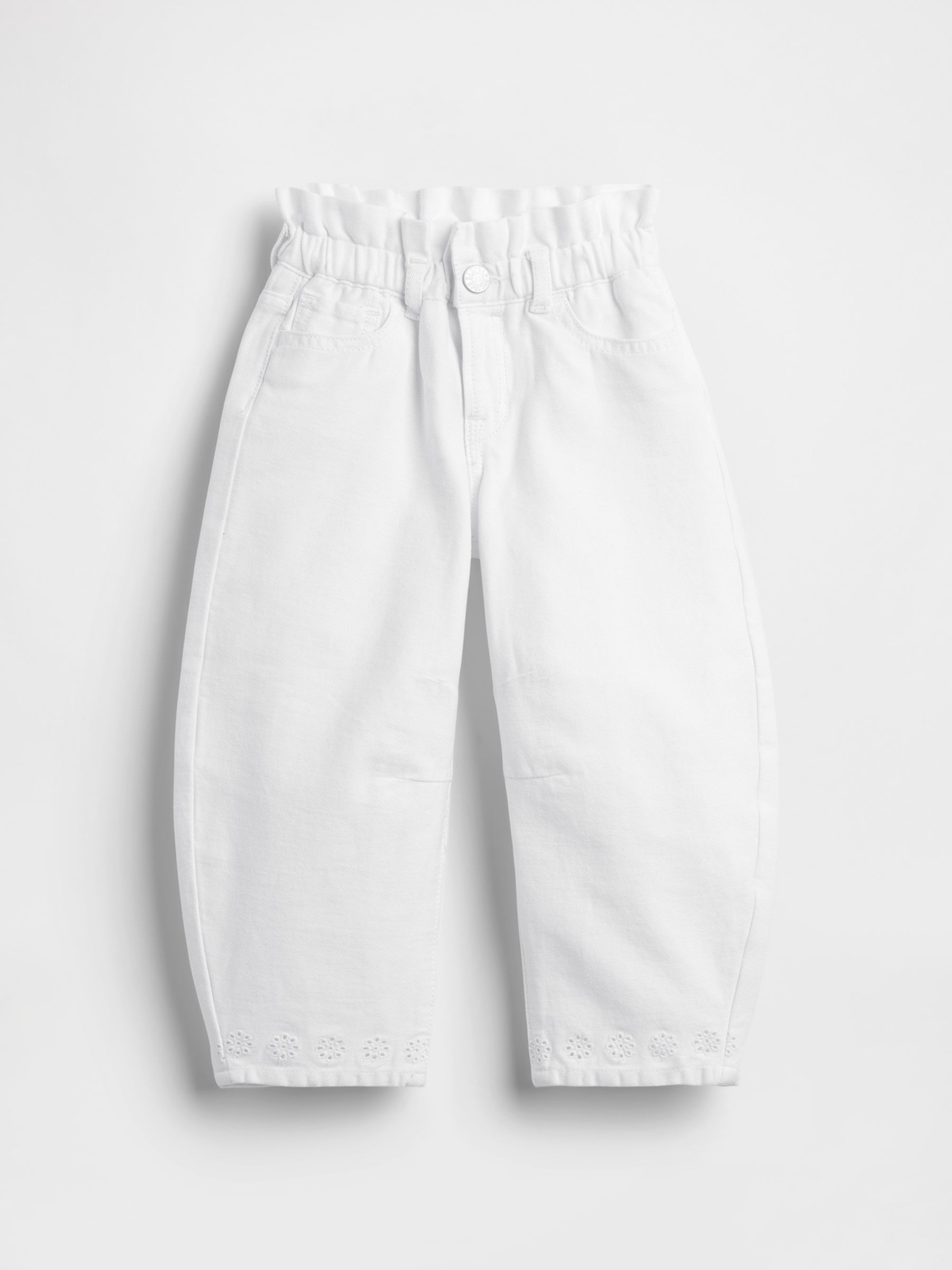 White Eyelet-Hem Horseshoe Jeans - Image 2 of 4