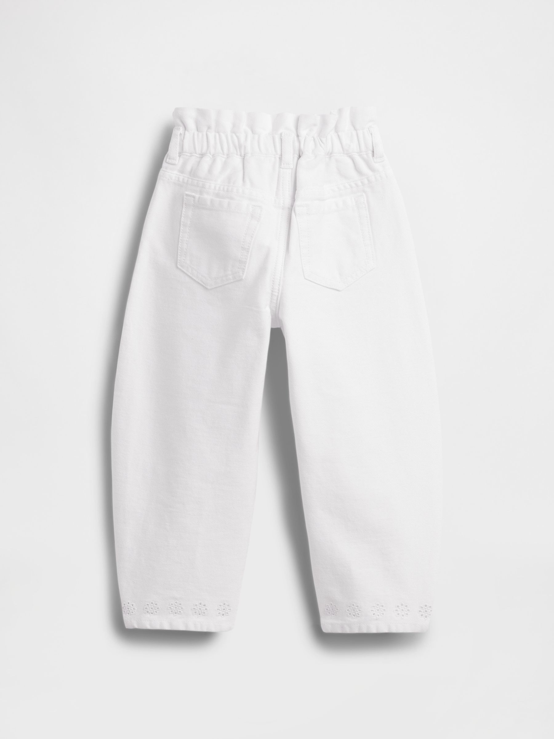 White Eyelet-Hem Horseshoe Jeans - Image 3 of 4