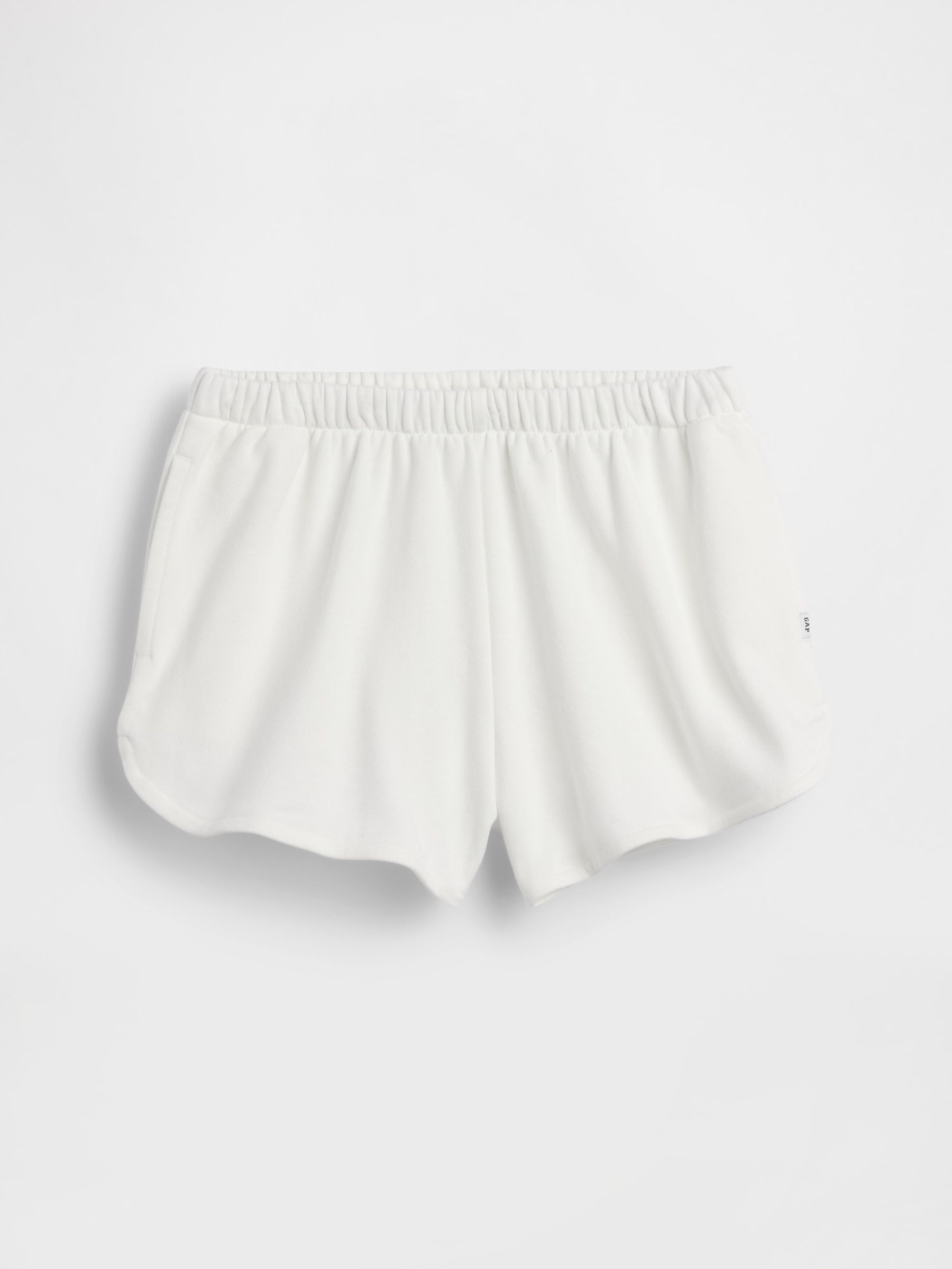 White Vintage Soft French Terry Relaxed Dolphin Shorts - Image 4 of 5