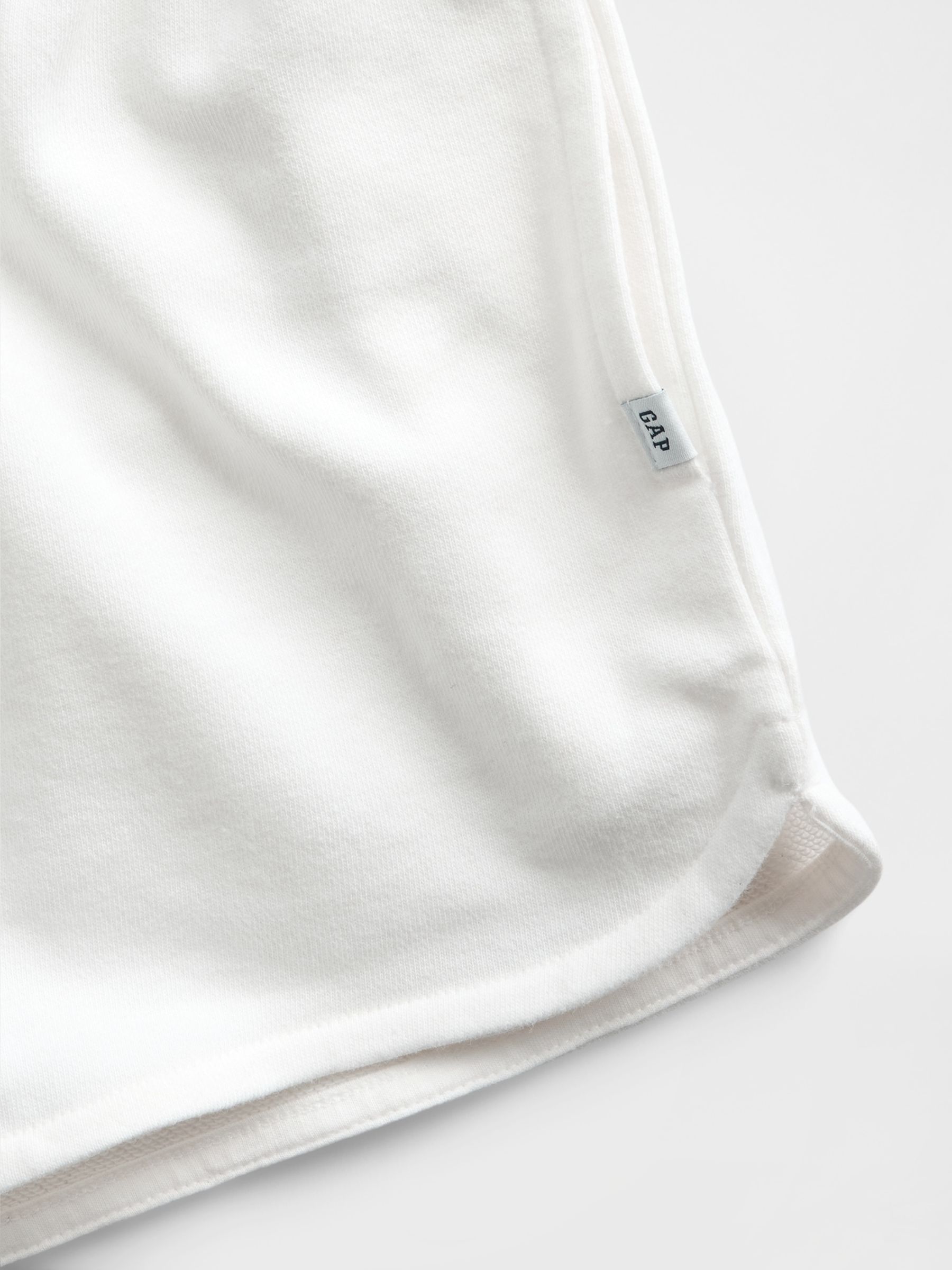 White Vintage Soft French Terry Relaxed Dolphin Shorts - Image 5 of 5