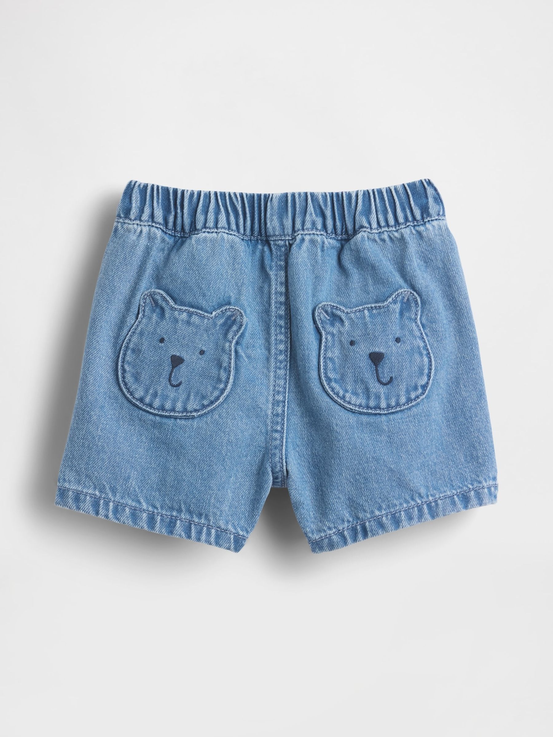 Blue Bear Pocket Pull On Denim Shorts - Image 2 of 3