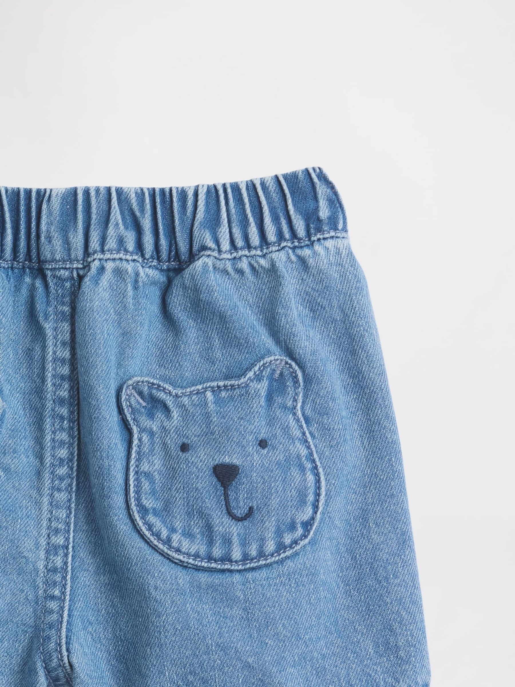 Blue Bear Pocket Pull On Denim Shorts - Image 3 of 3
