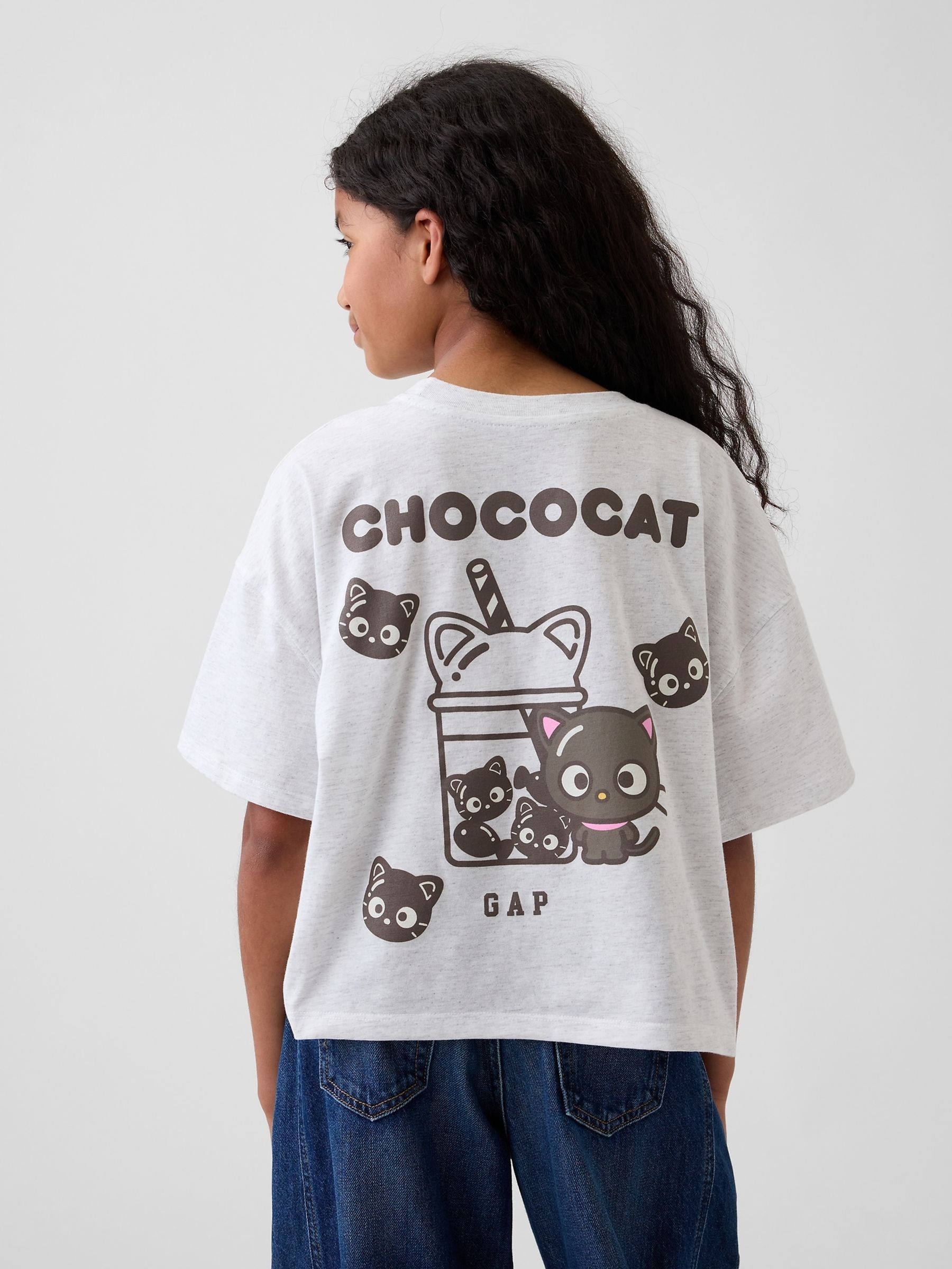 Grey Hello Kitty Oversized Graphic Short Sleeve T-Shirt - Image 2 of 5