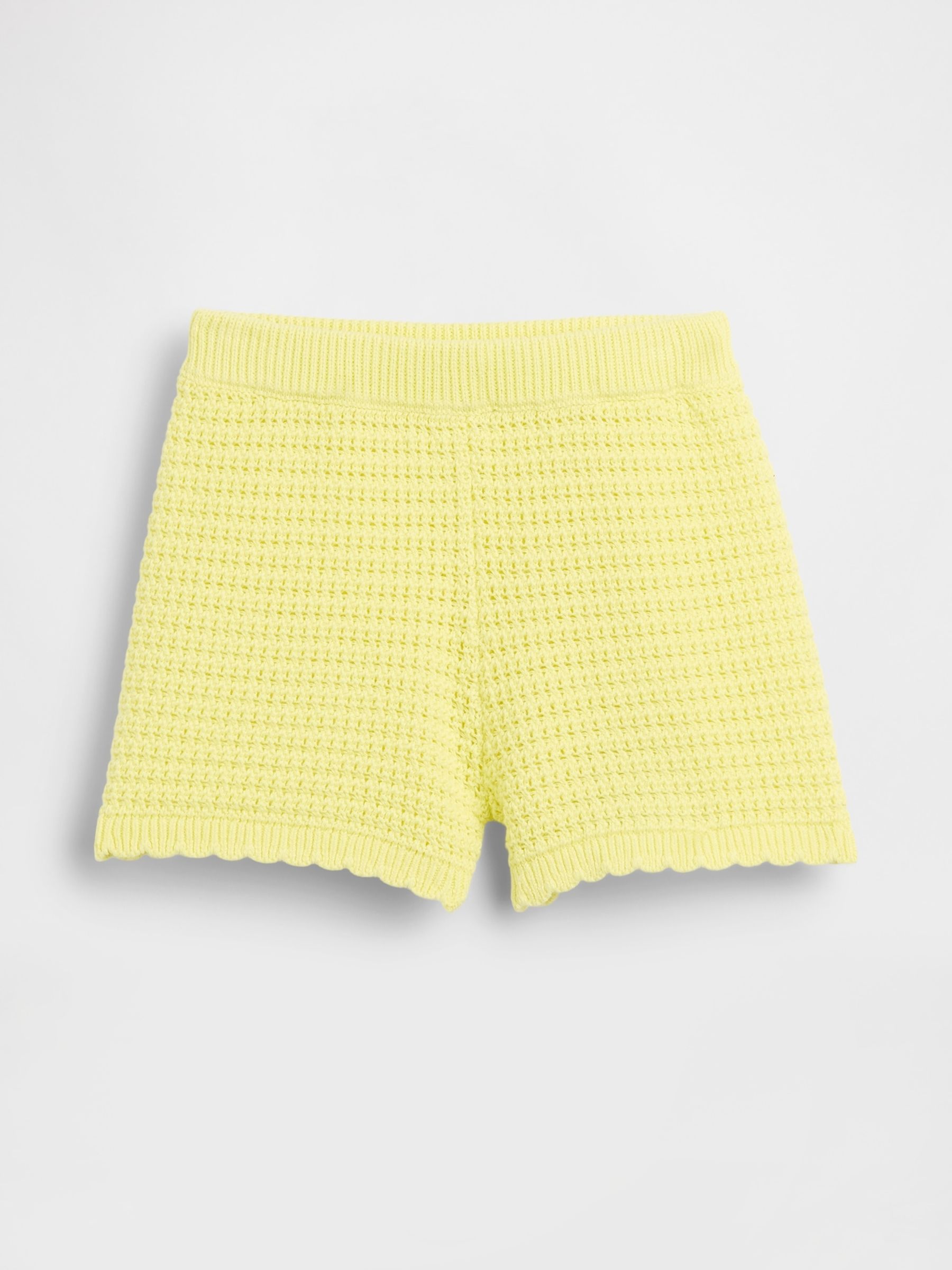Yellow Crochet Pull On Shorts - Image 2 of 4