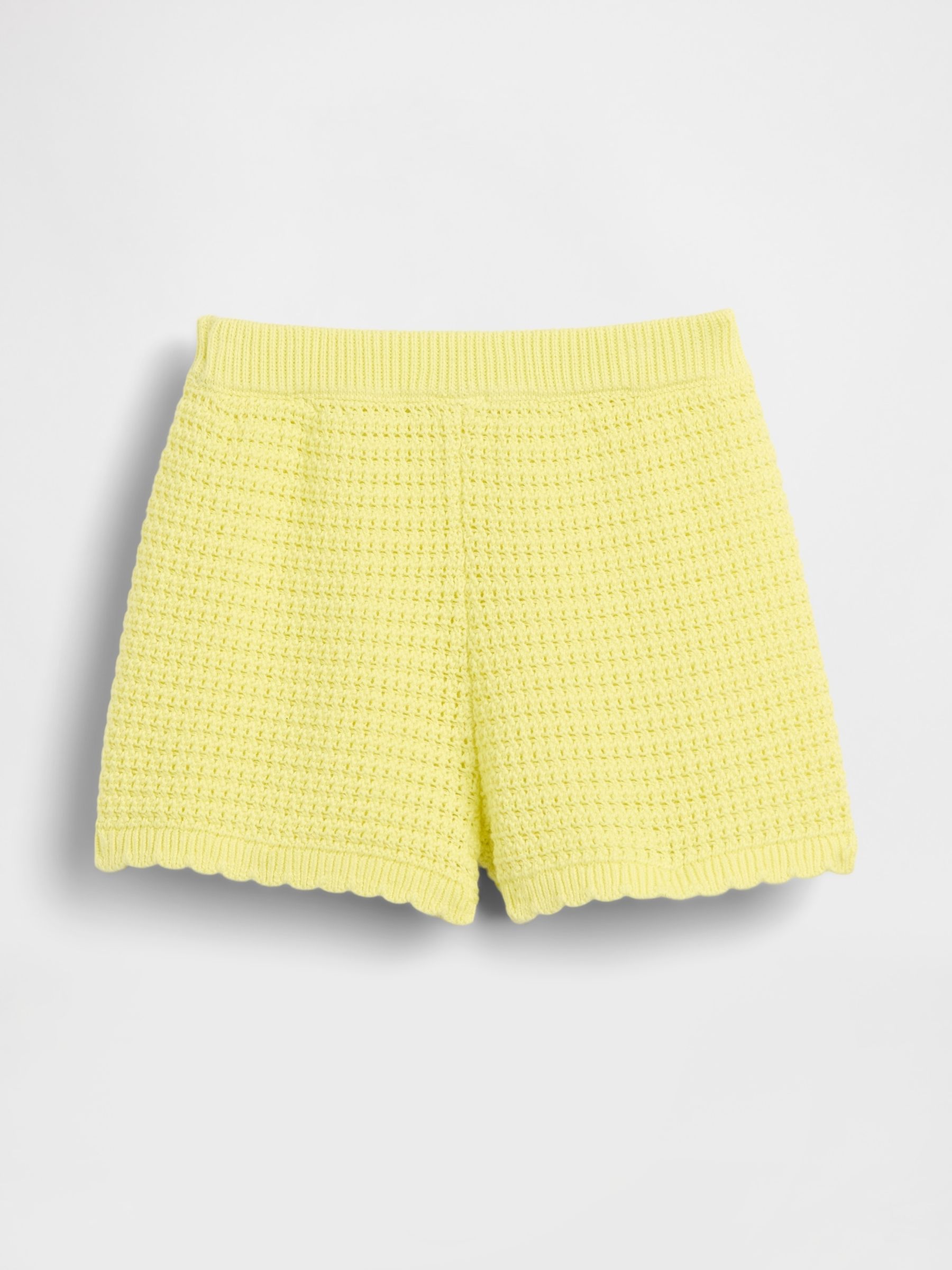 Yellow Crochet Pull On Shorts - Image 3 of 4