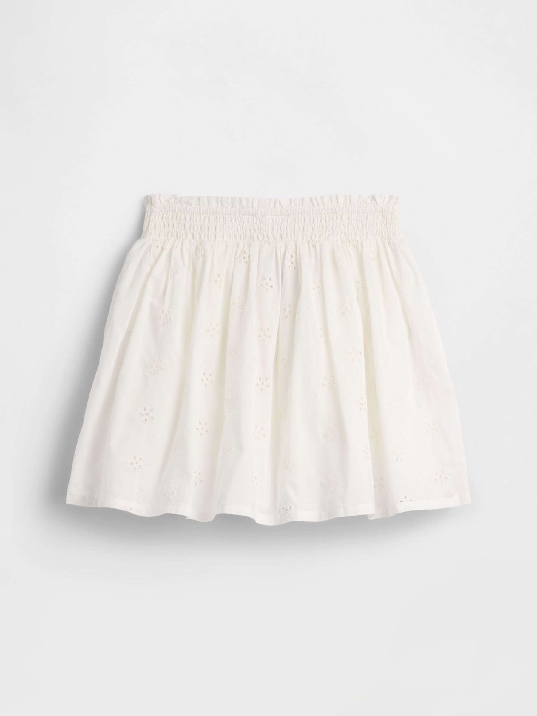 White Pull On Smocked Skirt - Image 2 of 3