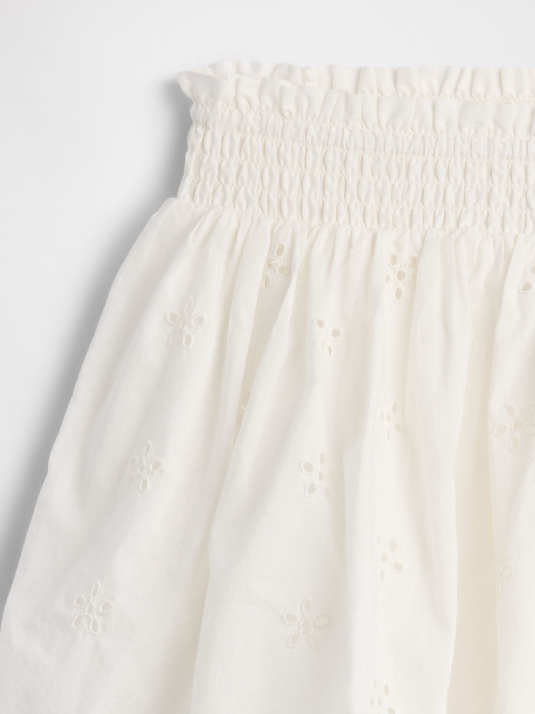 White Pull On Smocked Skirt - Image 3 of 3