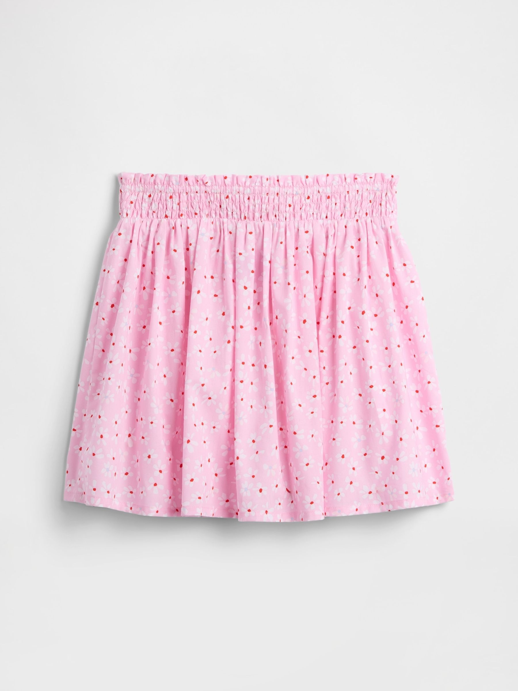 Pink Floral Pull On Smocked Skirt - Image 1 of 3