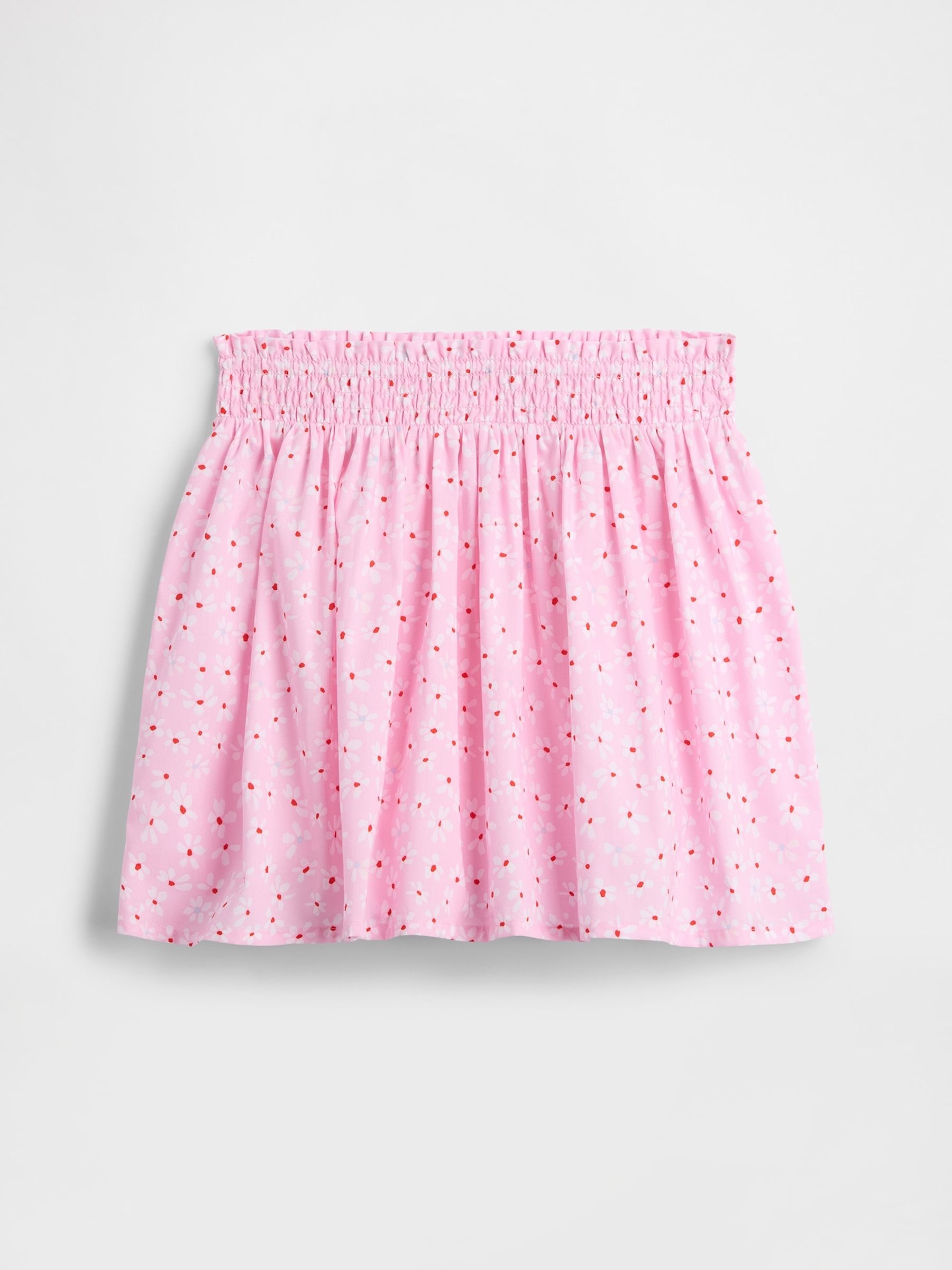 Pink Floral Pull On Smocked Skirt - Image 2 of 3