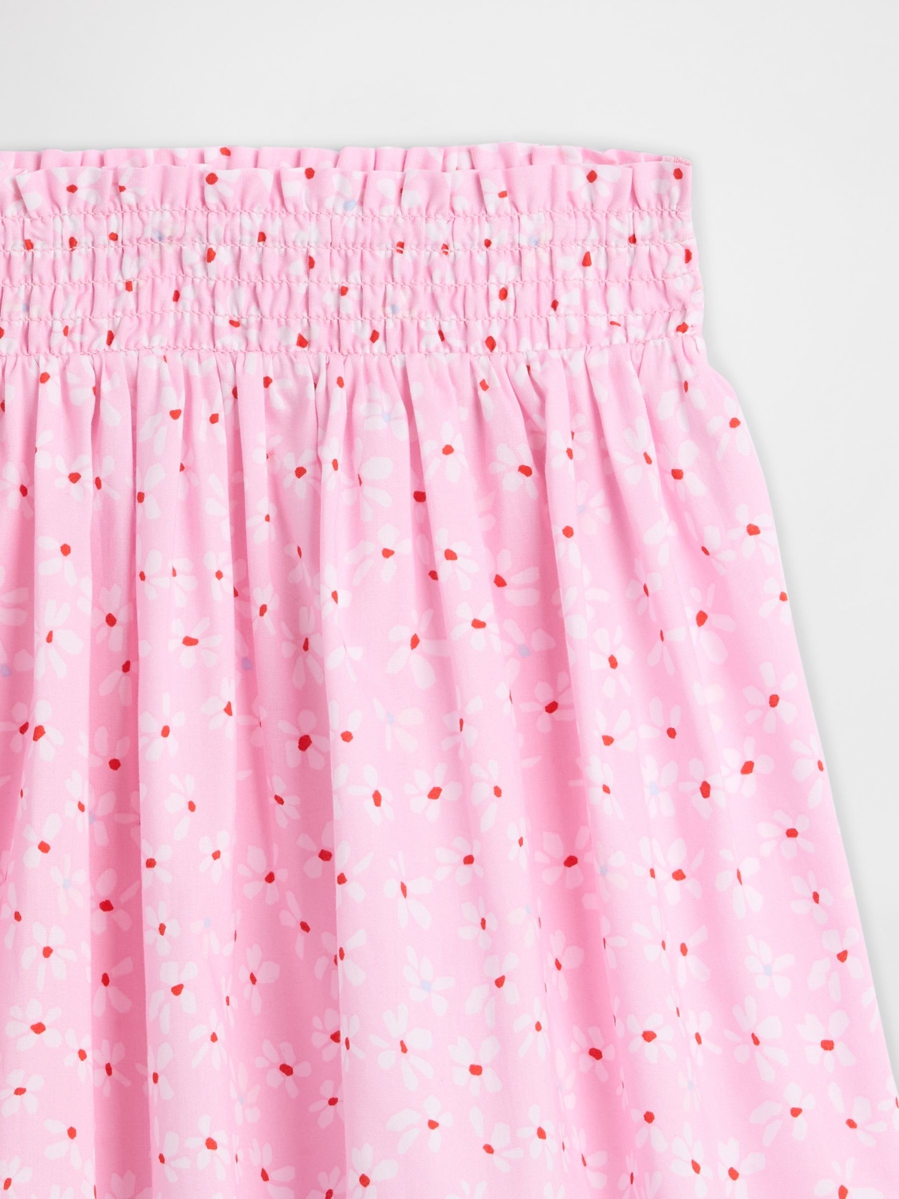Pink Floral Pull On Smocked Skirt - Image 3 of 3