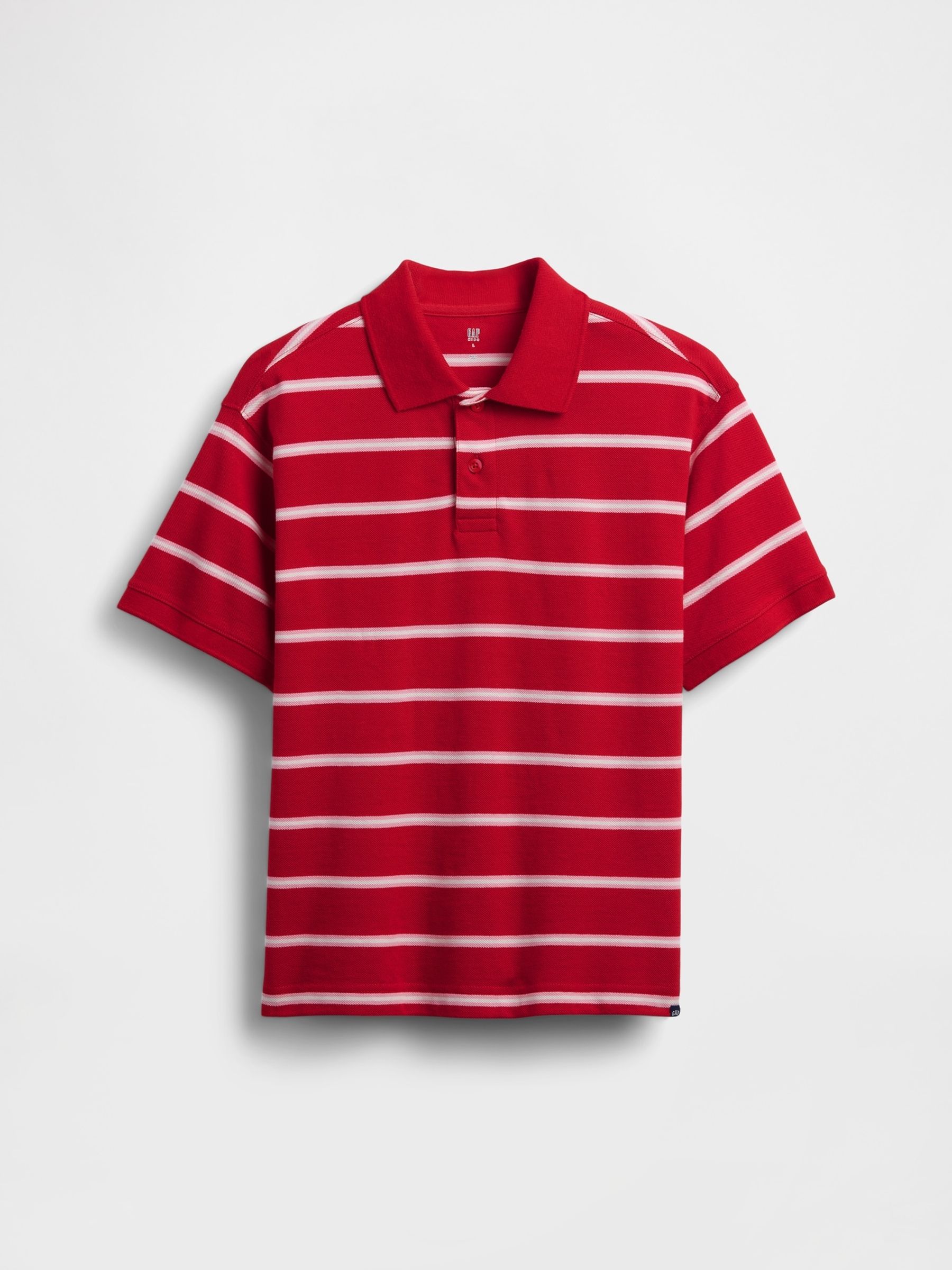 Red Relaxed Pique Polo Shirt - Image 2 of 3