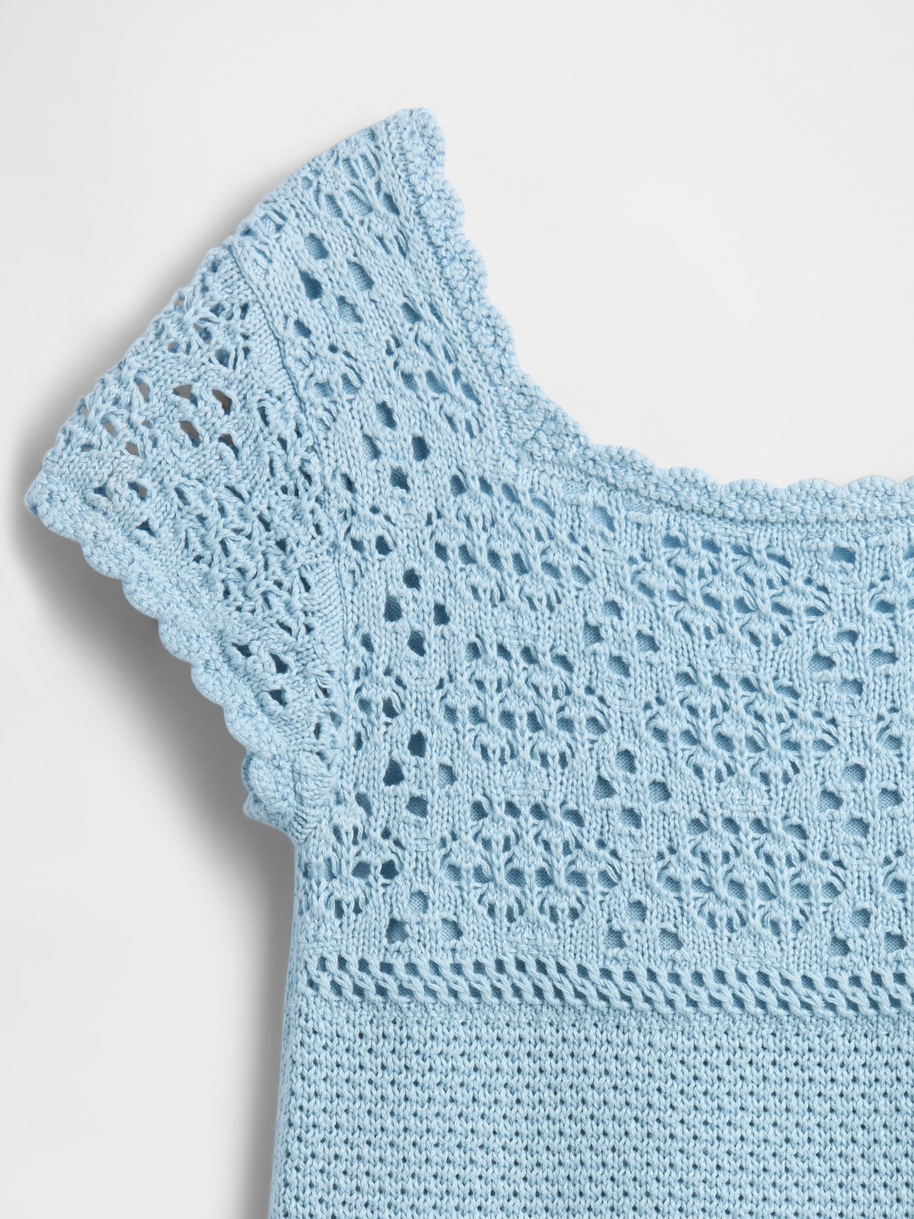 Light Blue Crochet Knitted Dress - Image 4 of 4