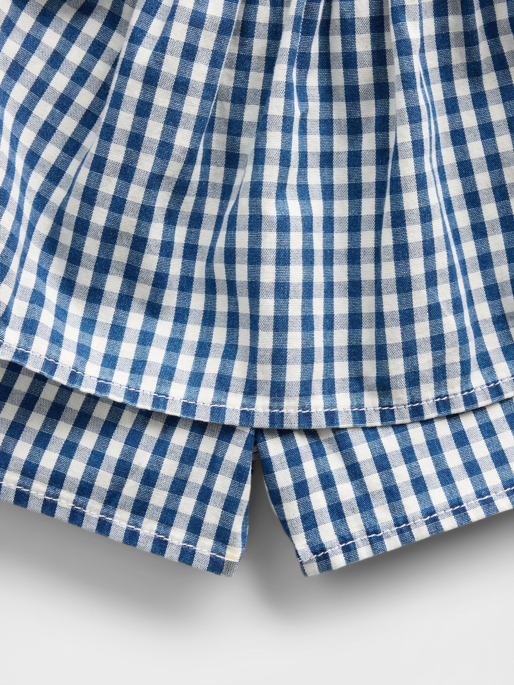 Blue Gingham Denim Tiered Skort - Image 4 of 4