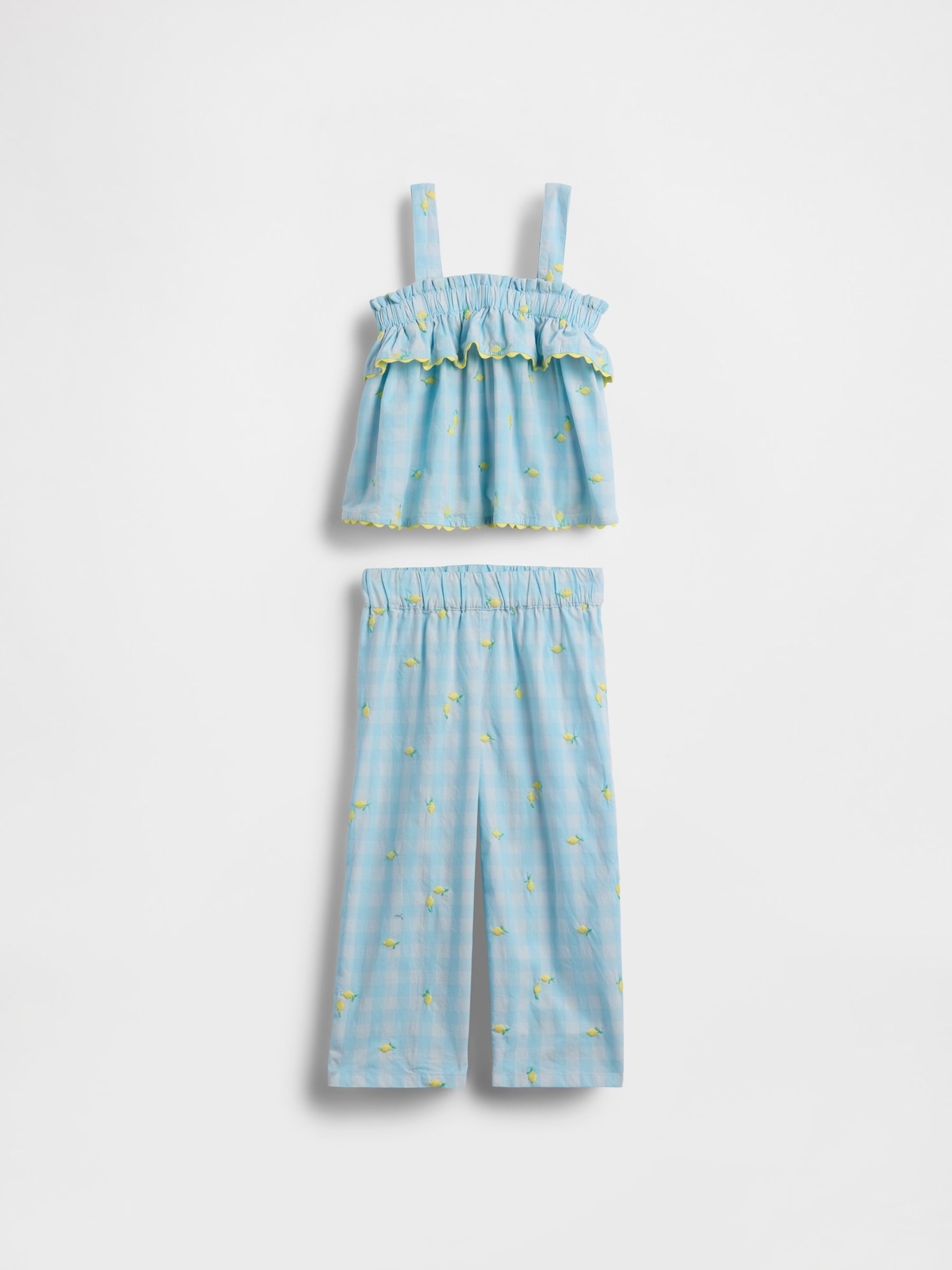 Blue Lemon Gingham Outfit Set - Image 1 of 2