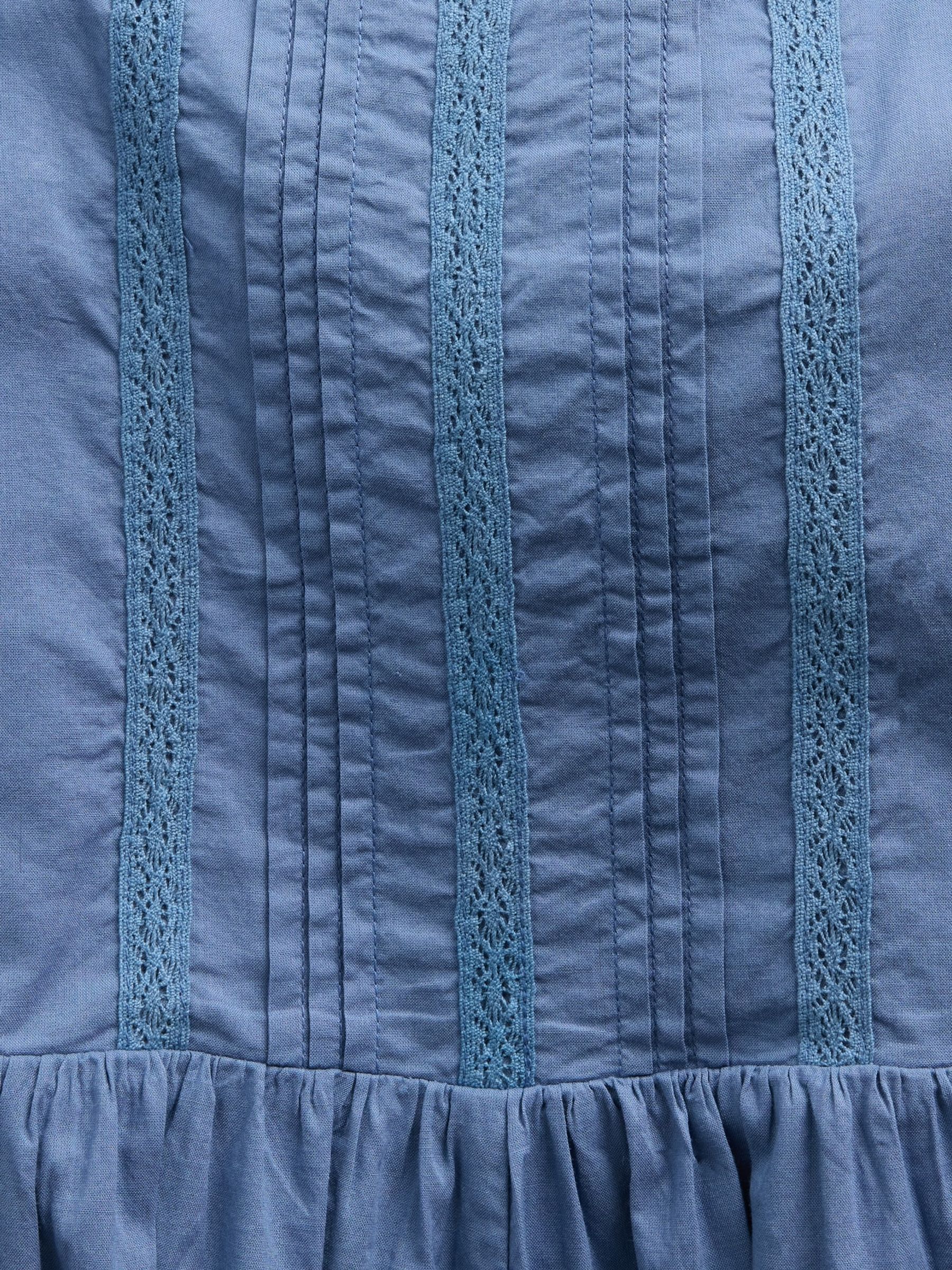 Blue Lace-Trim Shorts Jumpsuit - Image 4 of 4