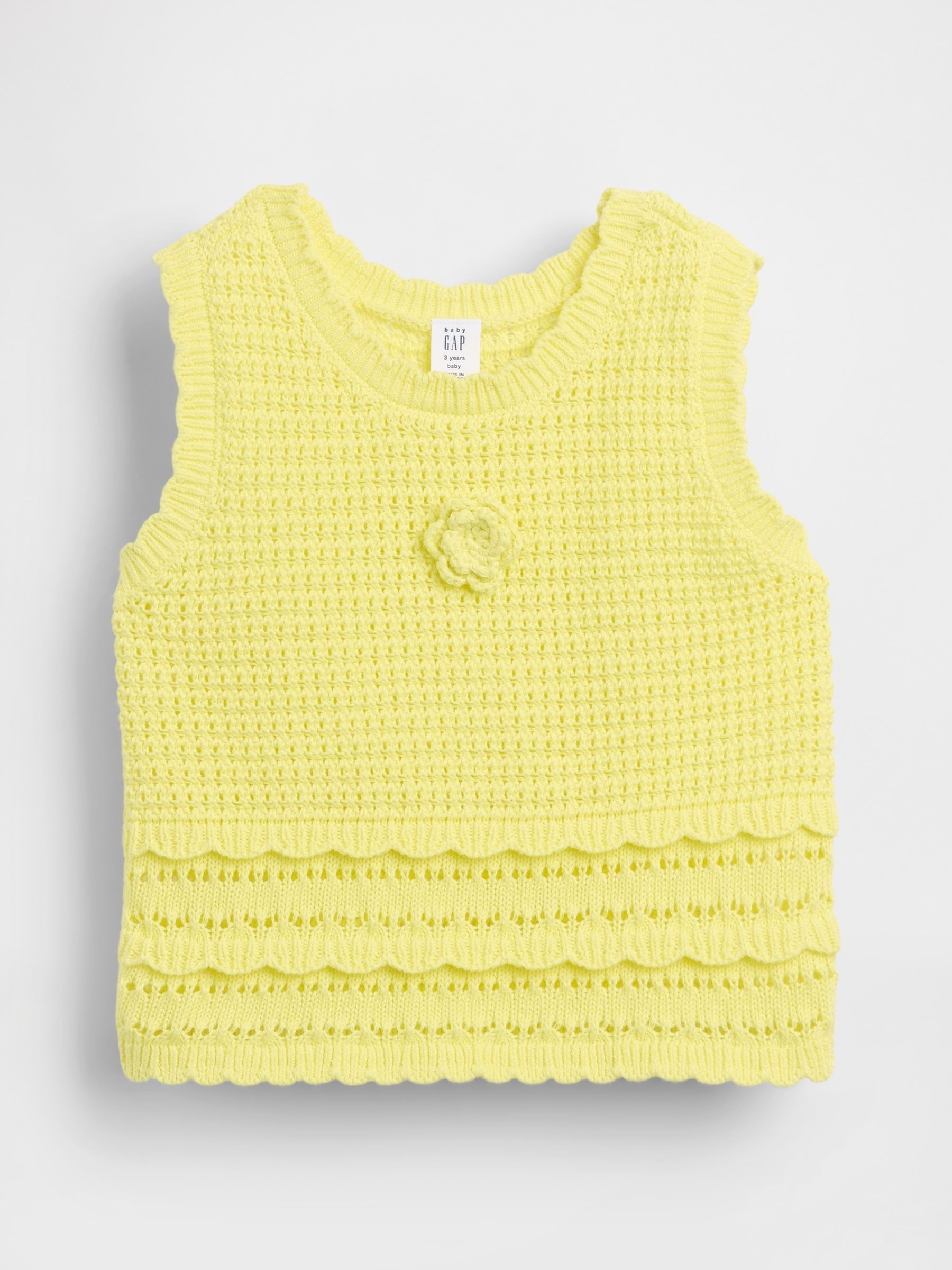 Yellow Crochet Vest - Image 2 of 4