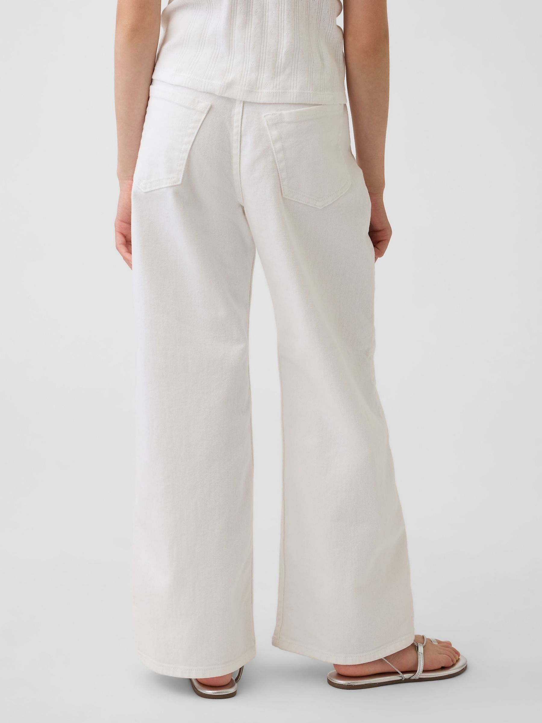 White Low Rise Stride Wide-Leg Jeans - Image 2 of 5