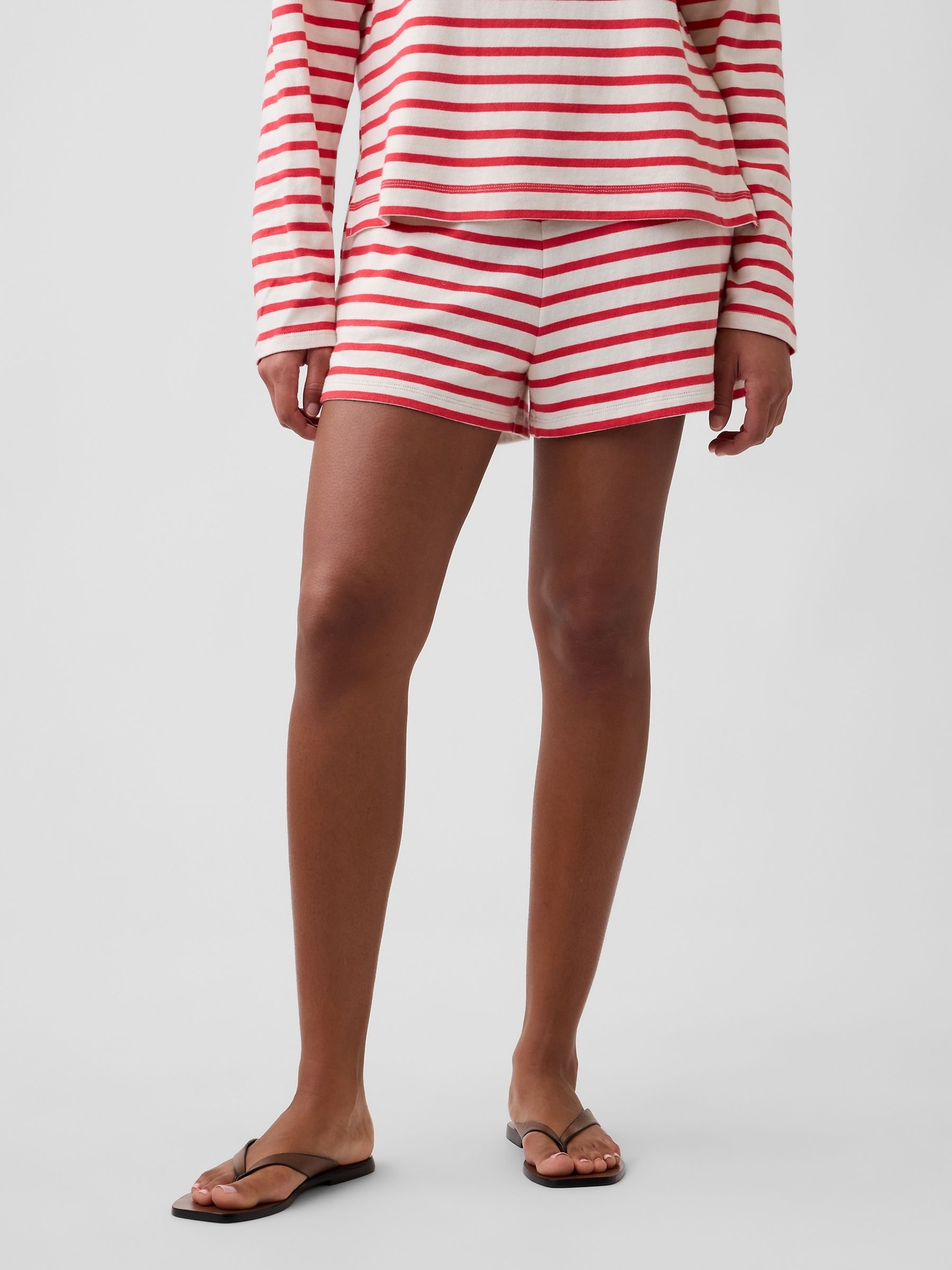 Red Stripe Pull On Stripe Shorts - Image 1 of 5