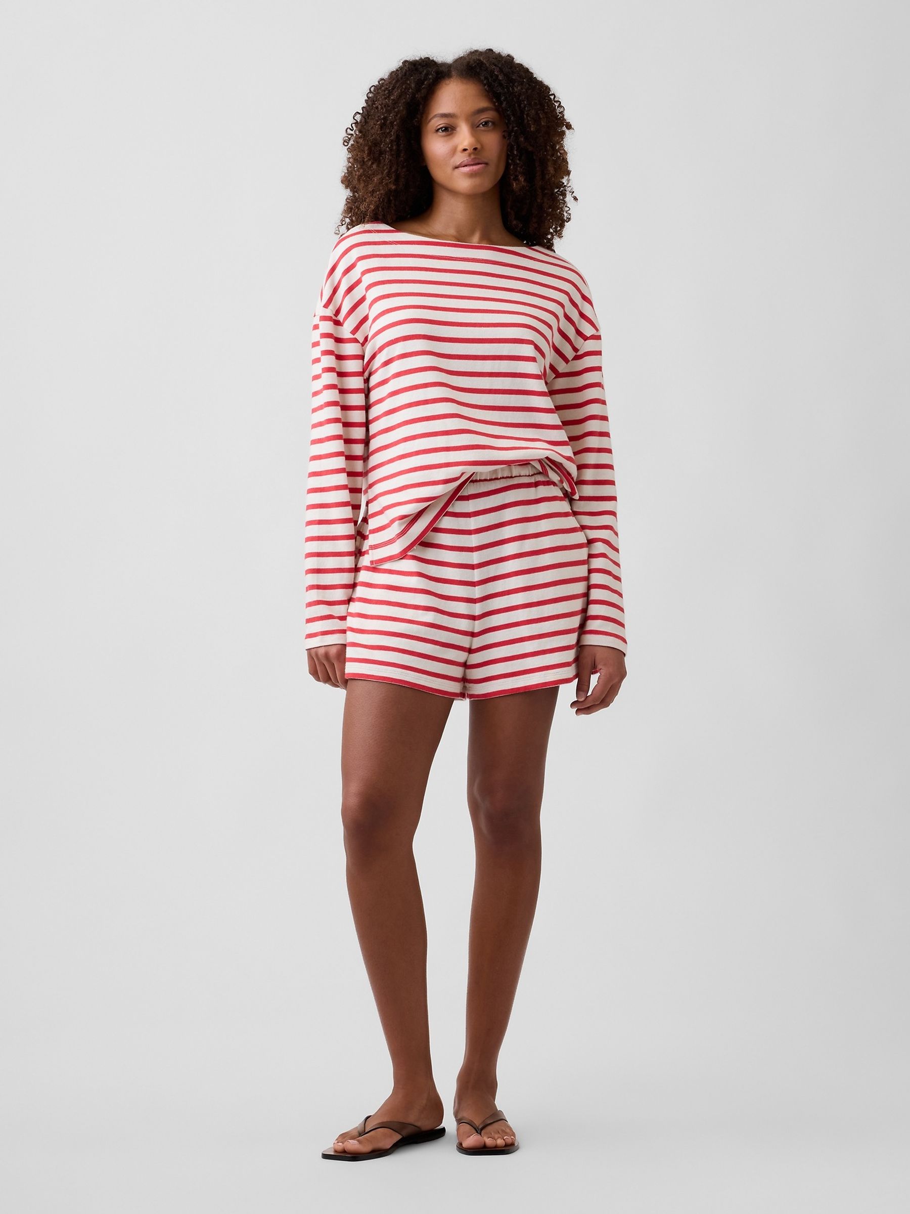 Red Stripe Pull On Stripe Shorts - Image 2 of 5