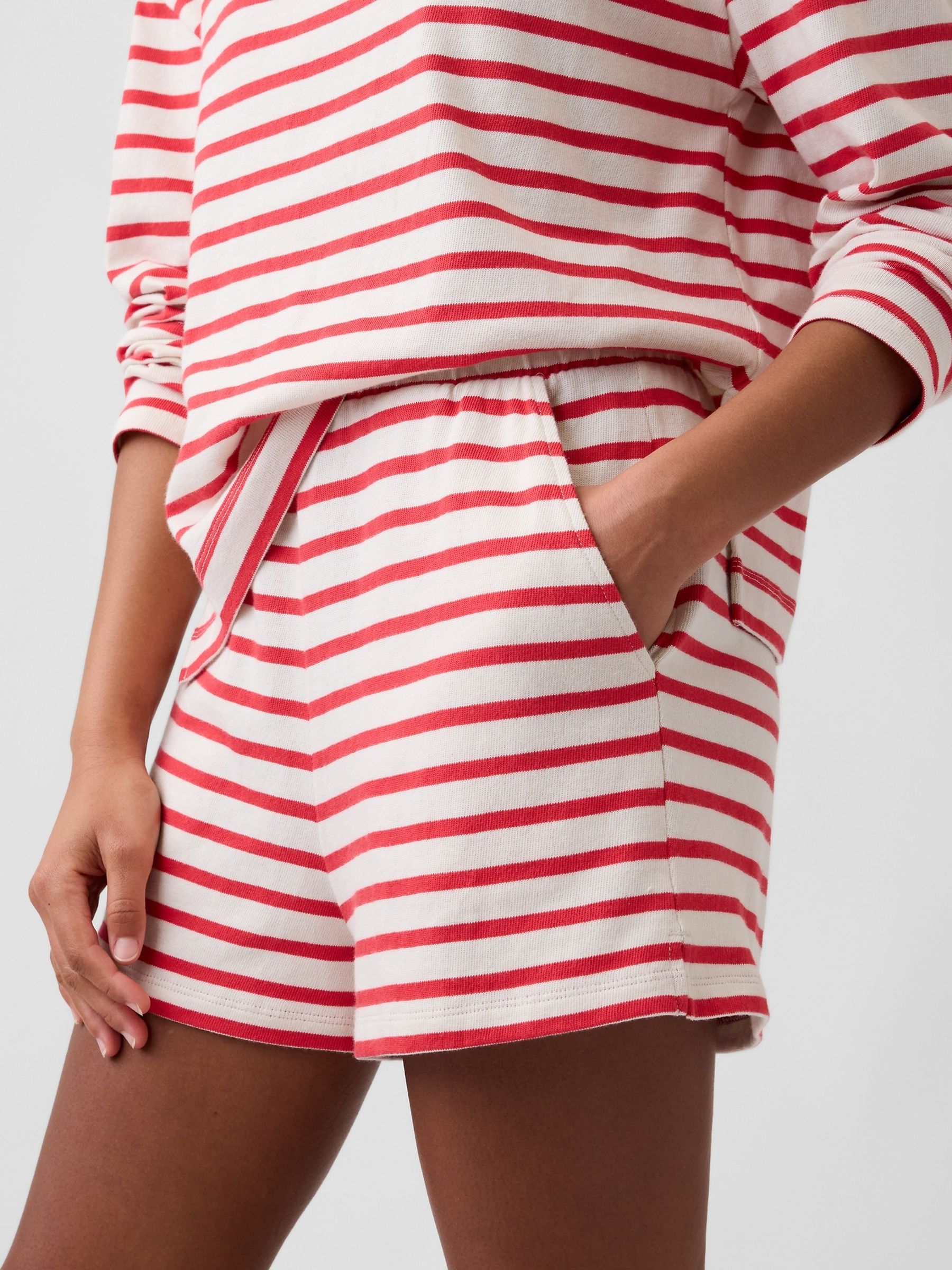 Red Stripe Pull On Stripe Shorts - Image 4 of 5