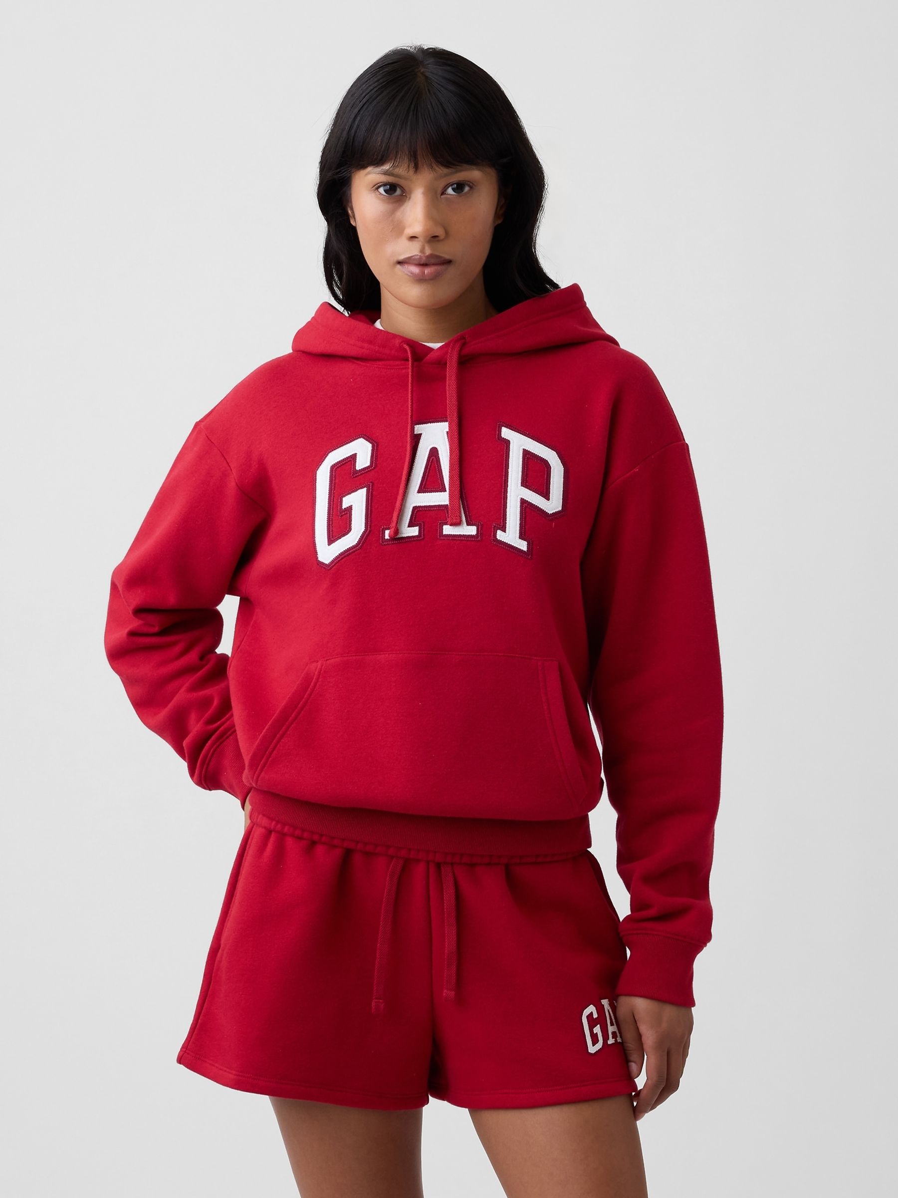 Red Relaxed Gap Logo Hoodie - Image 1 of 5