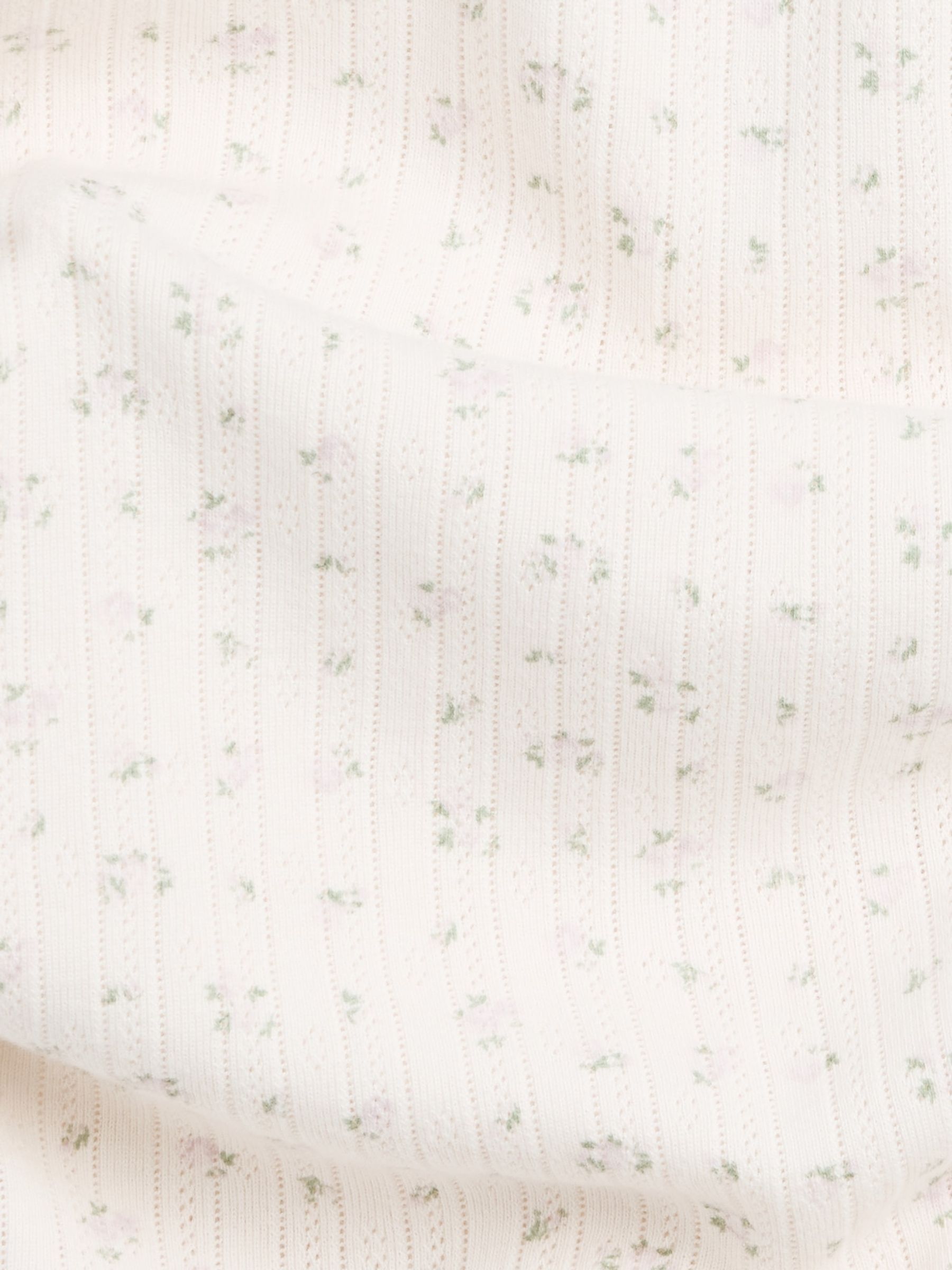 Cream Pointelle Crew Neck Short Sleeve T-Shirt - Image 6 of 6 Cream Pointelle Crew Neck Short Sleeve T-Shirt - Image 6 of 6