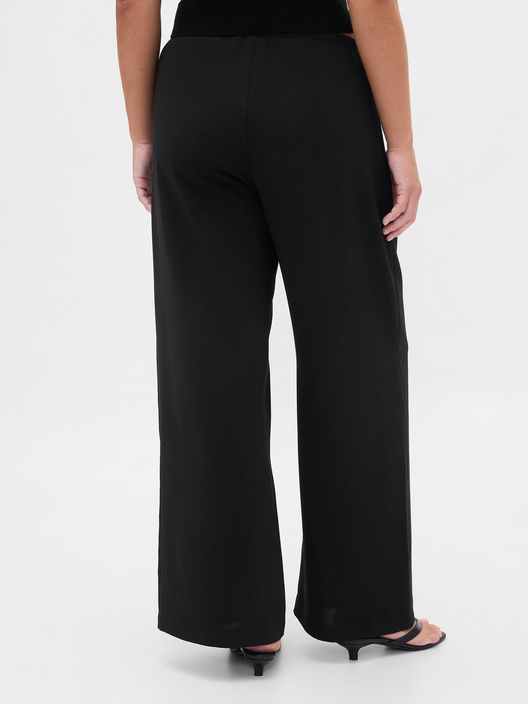 Black Easy Wide-Leg Trousers - Image 2 of 6