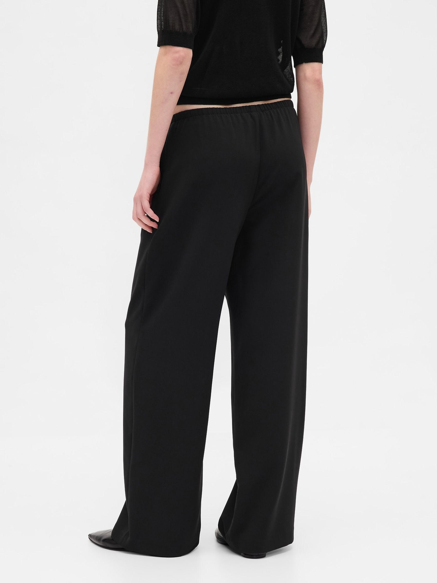 Black Easy Wide-Leg Trousers - Image 4 of 6