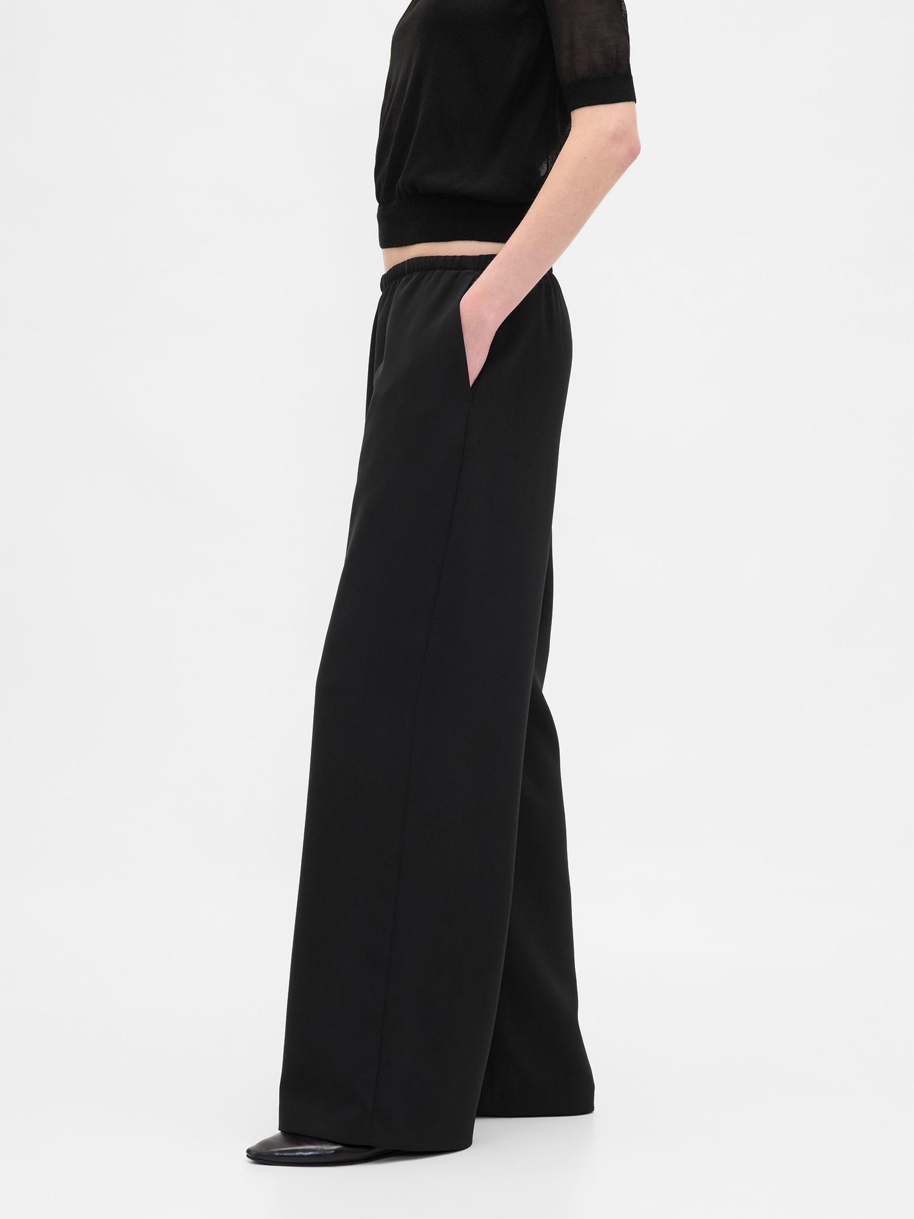 Black Easy Wide-Leg Trousers - Image 5 of 6
