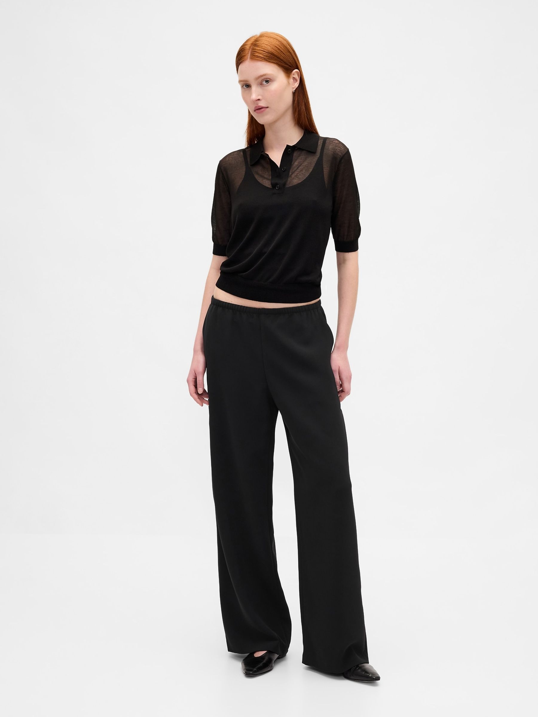 Black Easy Wide-Leg Trousers - Image 6 of 6