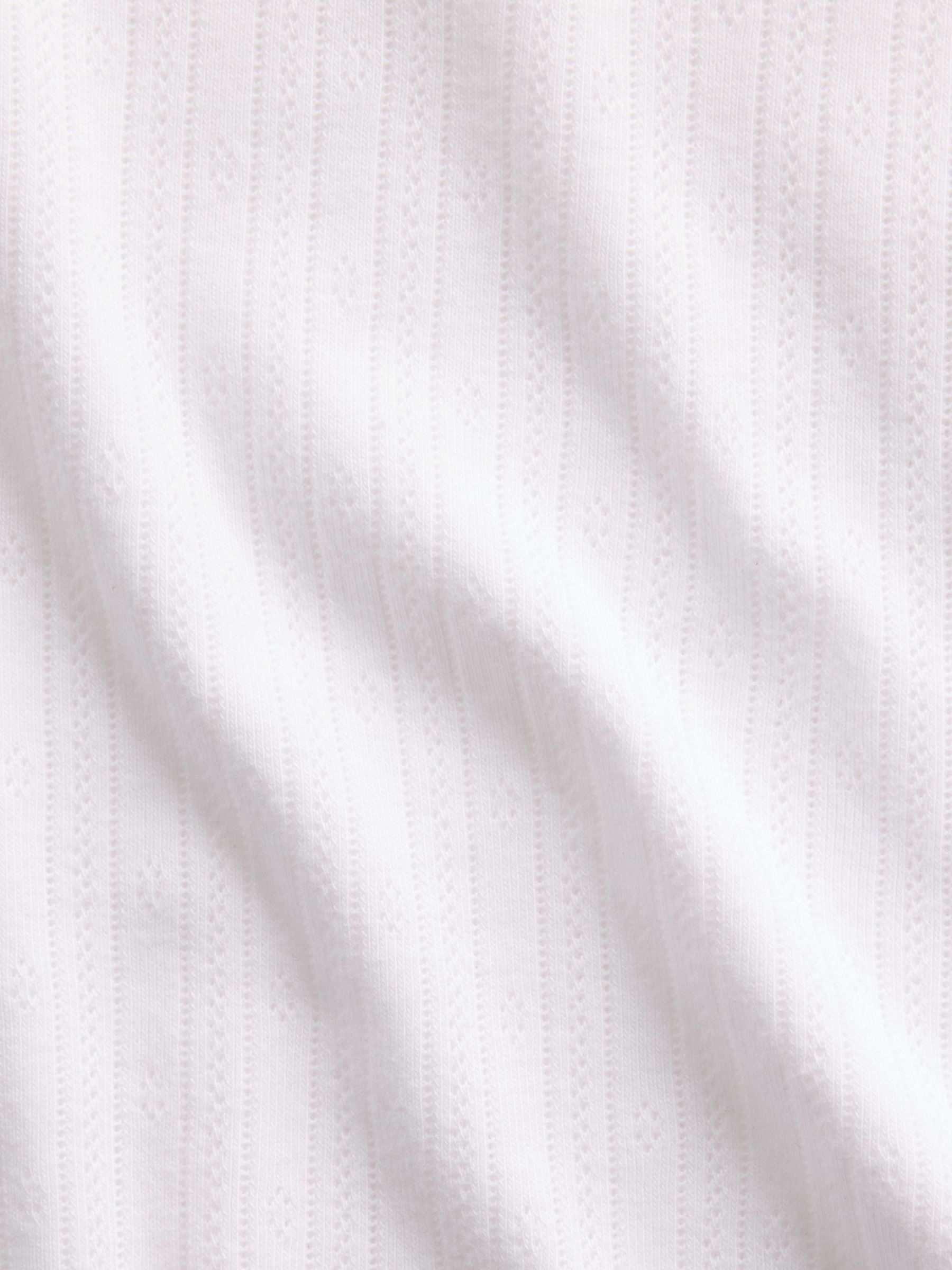 White Pointelle Crew Neck Short Sleeve T-Shirt - Image 4 of 4