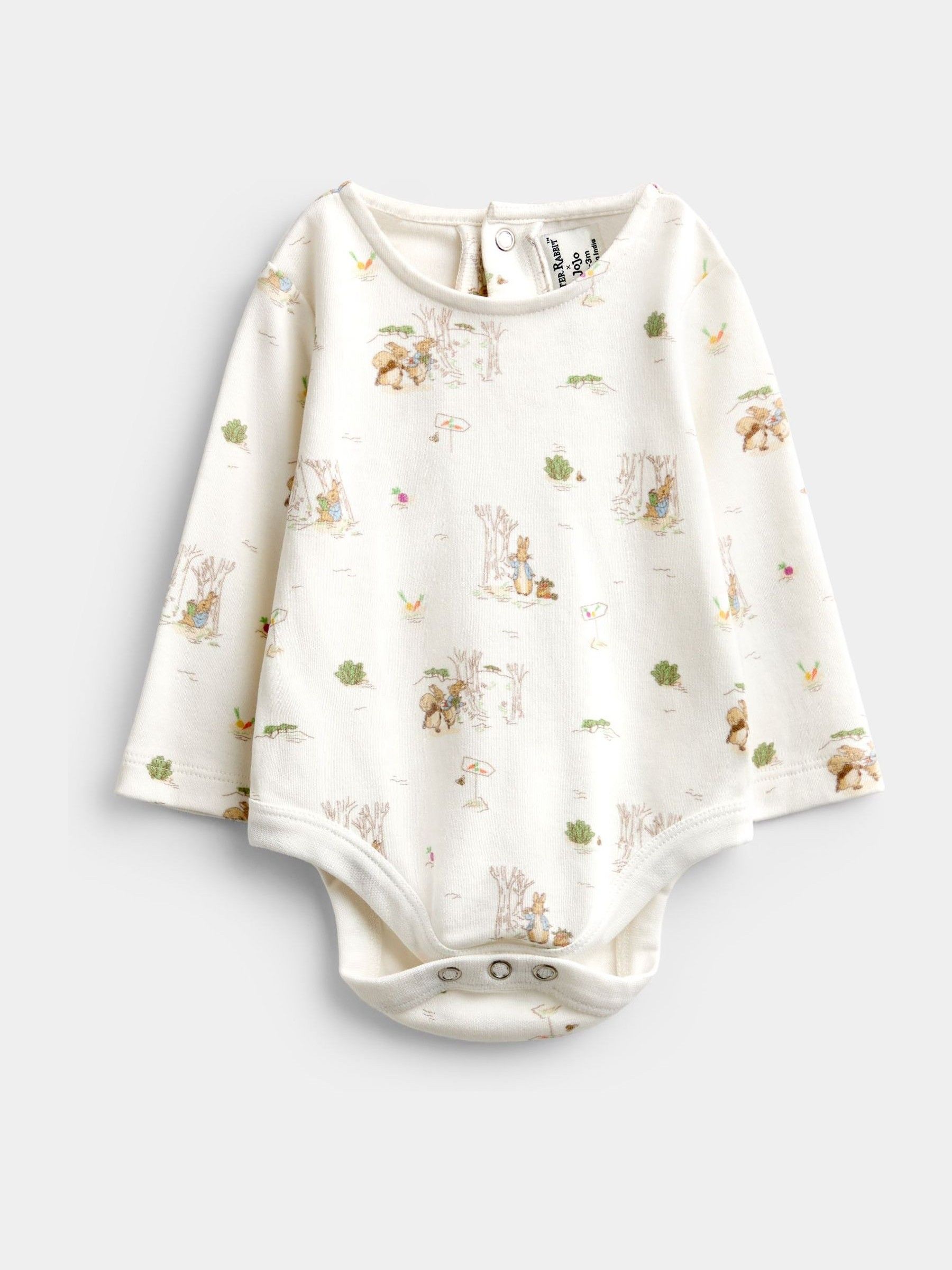 Light Blue Peter Rabbit Quilted Dungaree & Bodysuit Set - Image 4 of 9