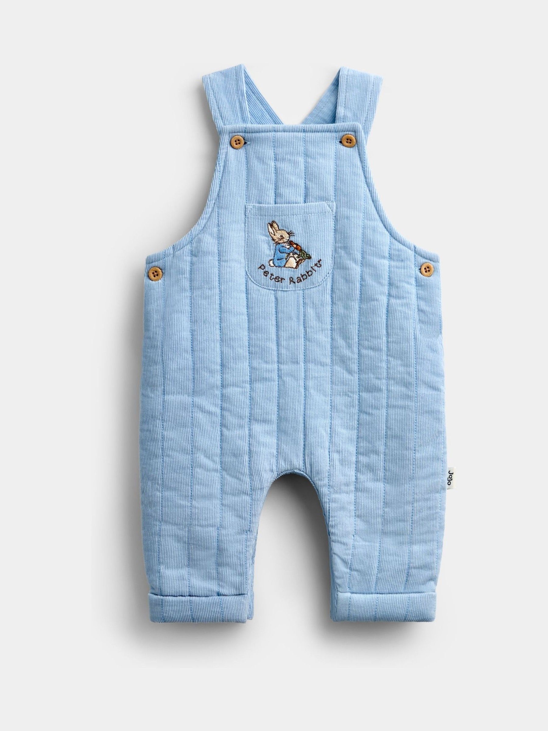 Light Blue Peter Rabbit Quilted Dungaree & Bodysuit Set - Image 6 of 9