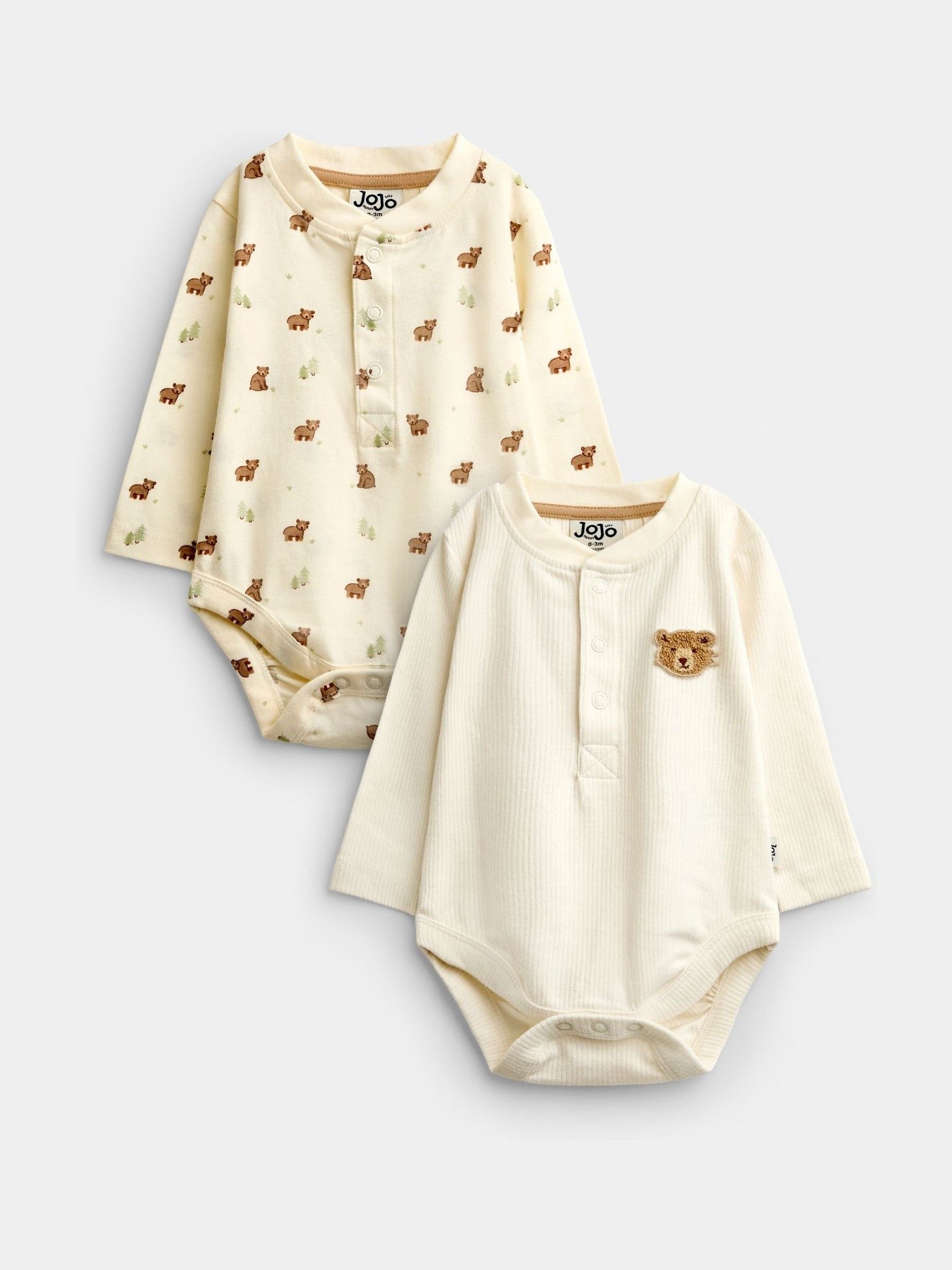 Natural Bear 2-Pack Printed Bodysuits - Image 1 of 7