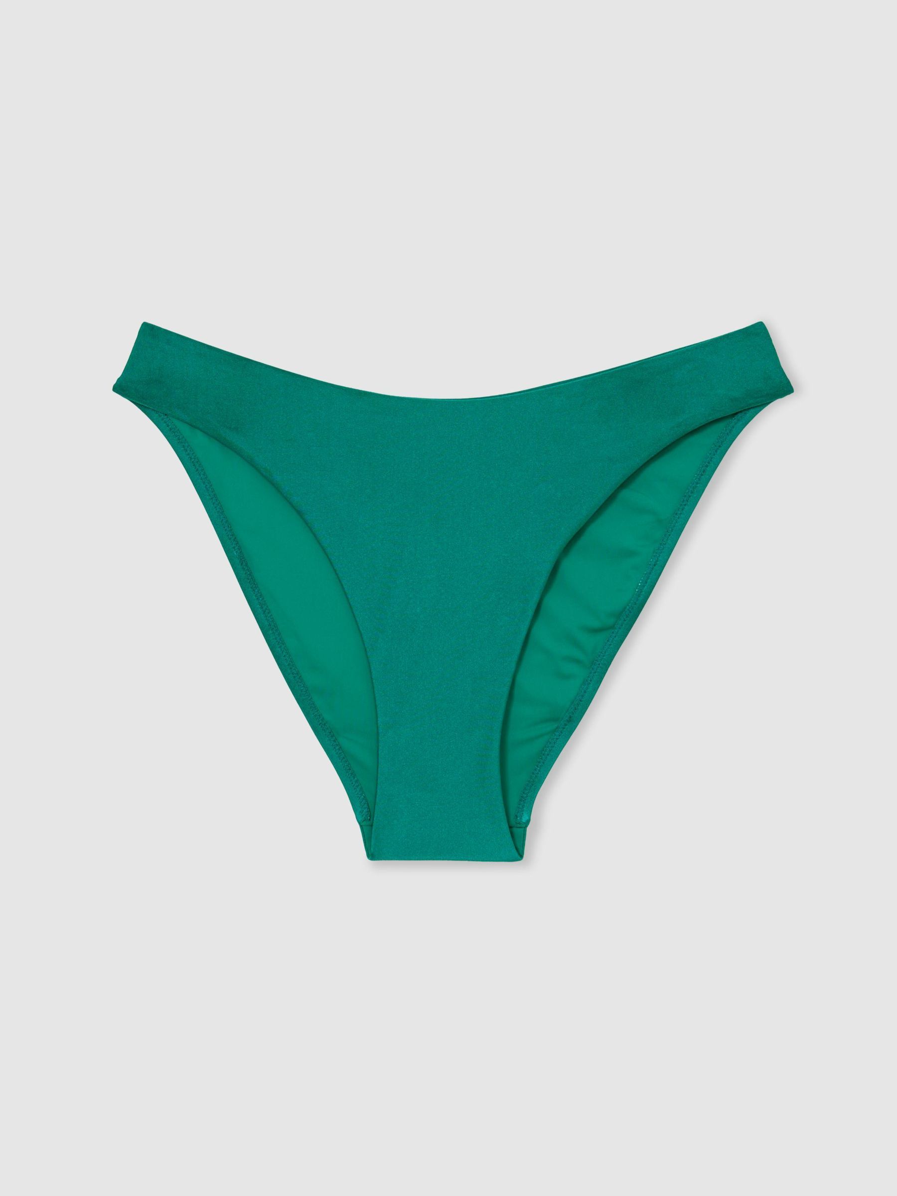 Shimmer Fixed-Side Bikini Bottoms in Teal Blue - Image 2 of 6 Shimmer Fixed-Side Bikini Bottoms in Teal Blue - Image 2 of 6