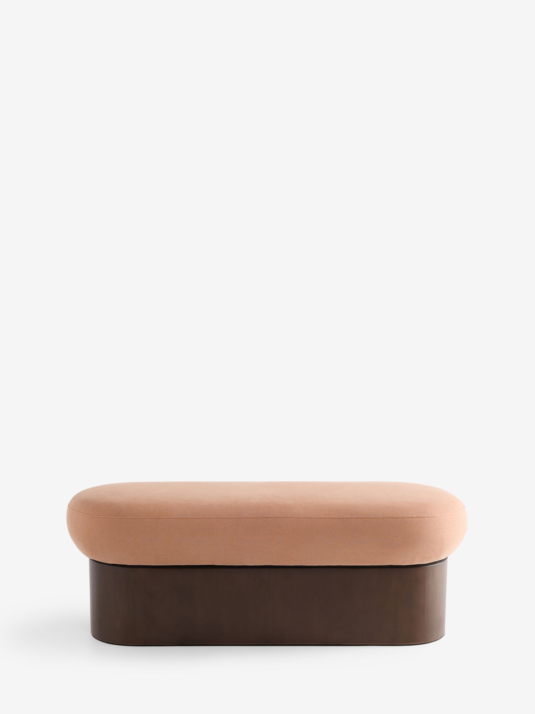 Novara Storage Ottoman Bench in Cotton Linen Blend Tea Rose Pink - Image 4 of 8