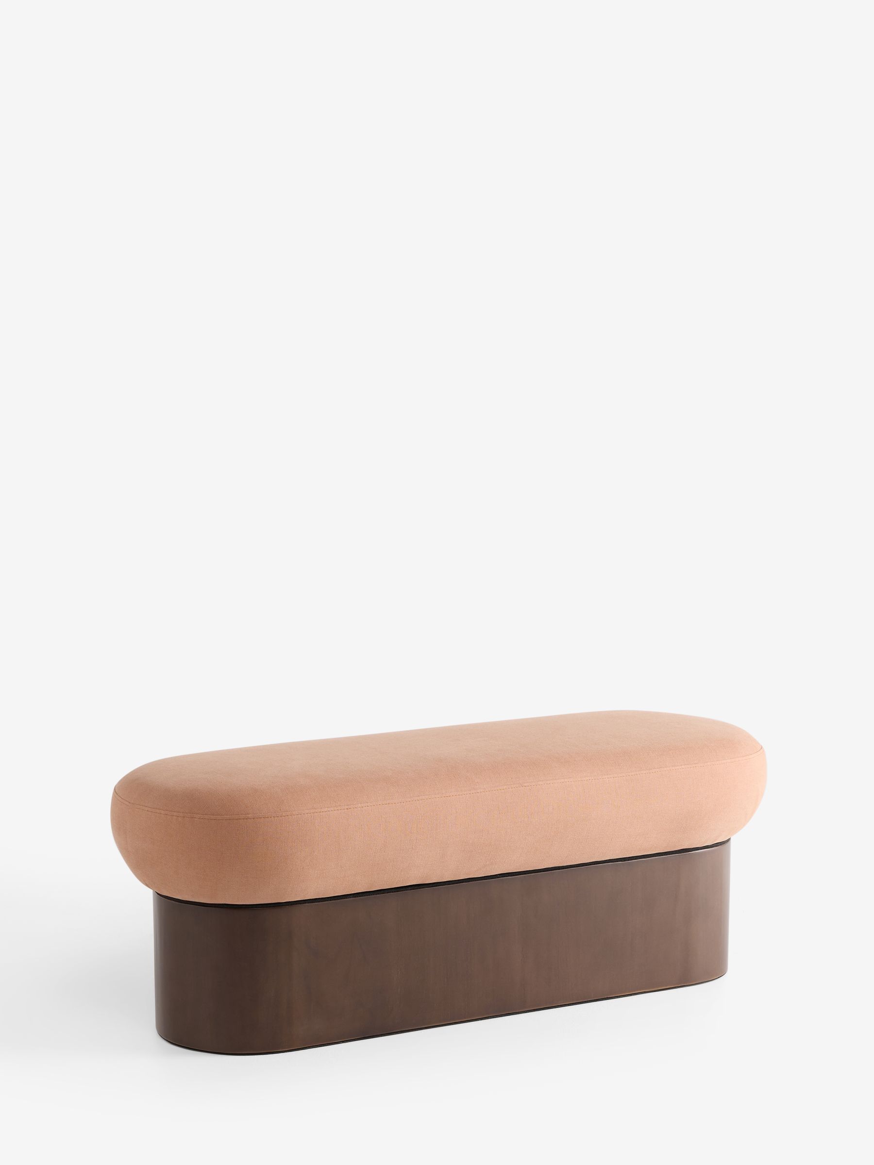 Novara Storage Ottoman Bench in Cotton Linen Blend Tea Rose Pink - Image 5 of 8