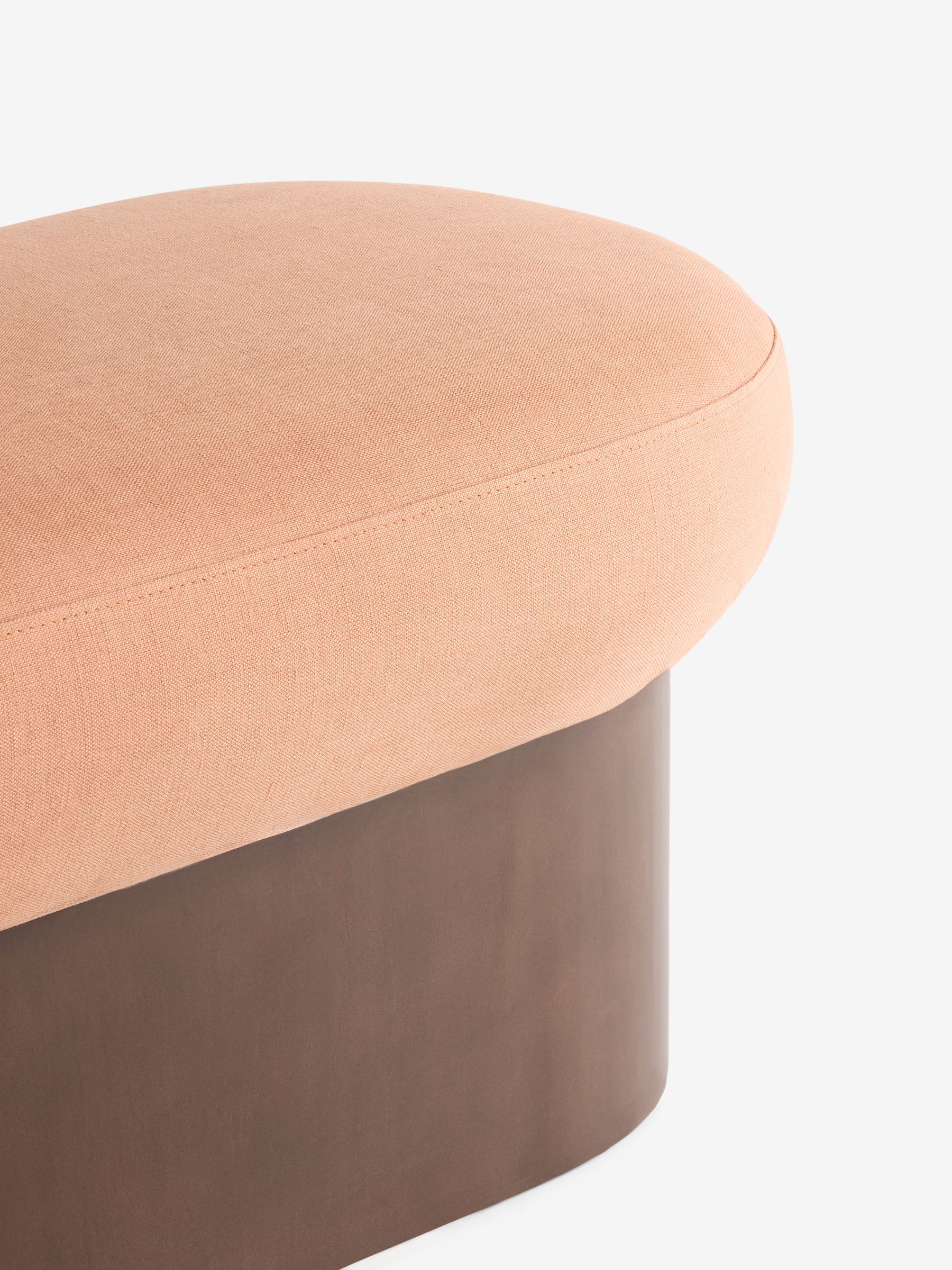 Novara Storage Ottoman Bench in Cotton Linen Blend Tea Rose Pink - Image 7 of 8