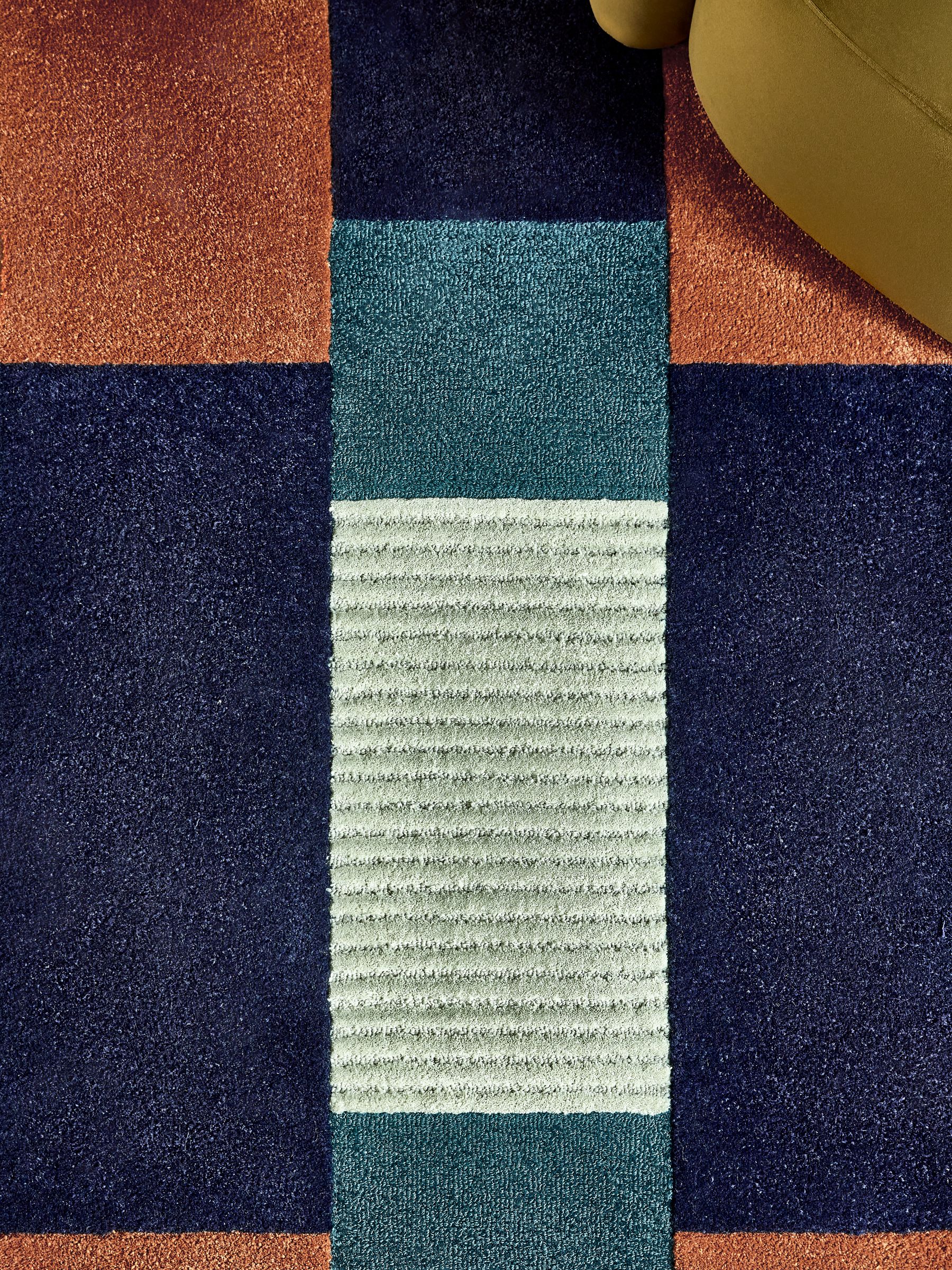 Franka Stripe Rug in Navy - Image 3 of 5