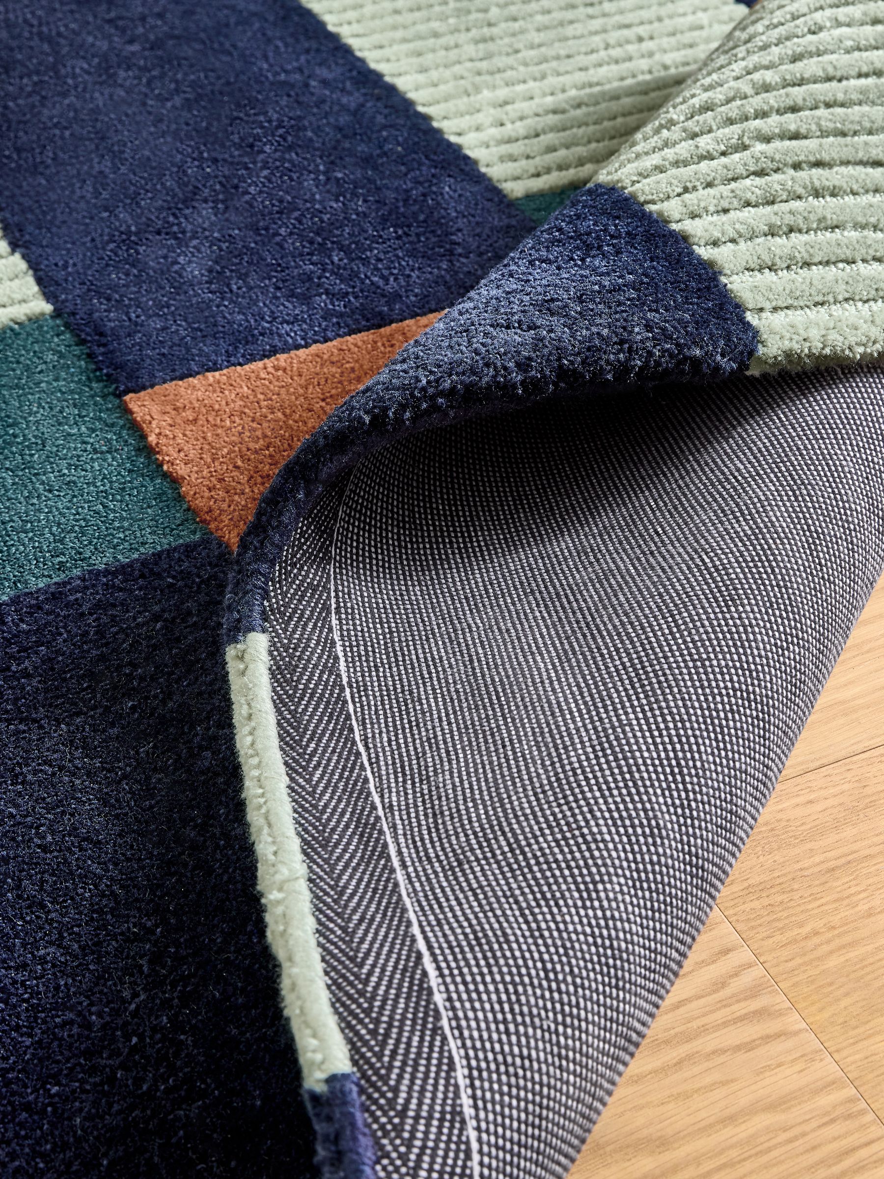 Franka Stripe Rug in Navy - Image 4 of 5